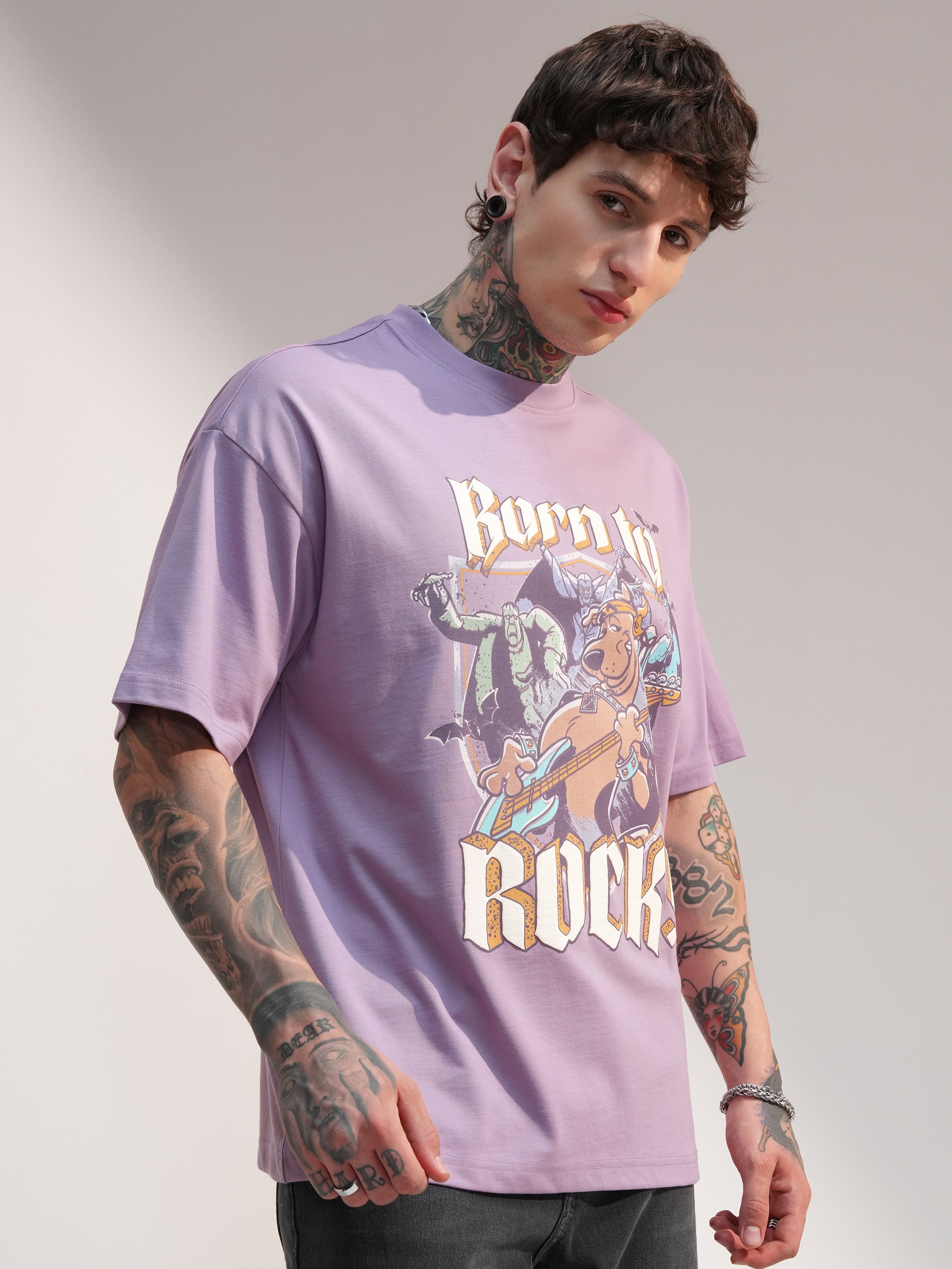 WB By Highlander Men Lavender Scooby Doo Printed Round Neck T-Shirt - Lavender - Image 6