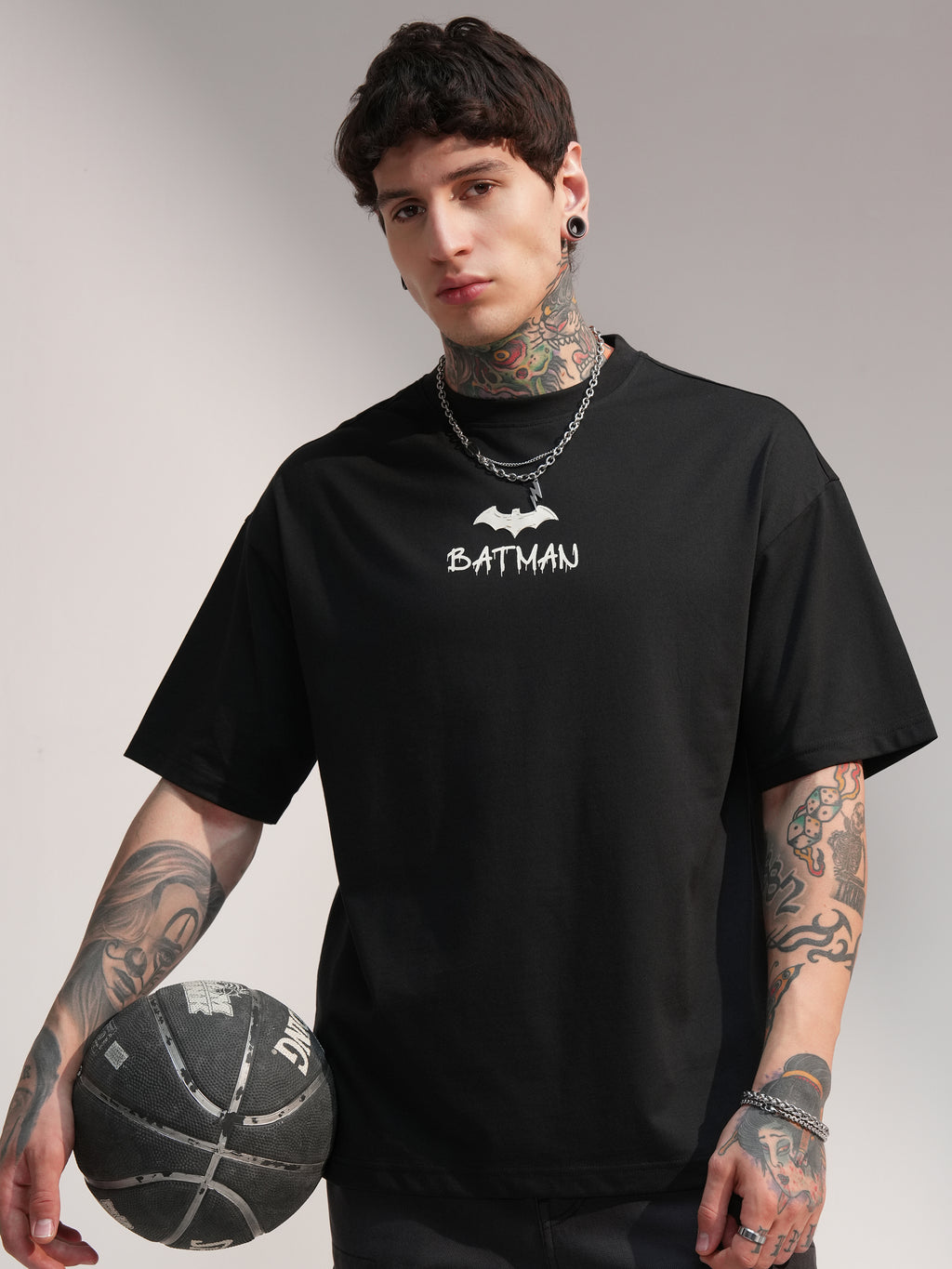 DC By Highlander Men Black Batman Printed Round Neck T-Shirt - Black - Image 3