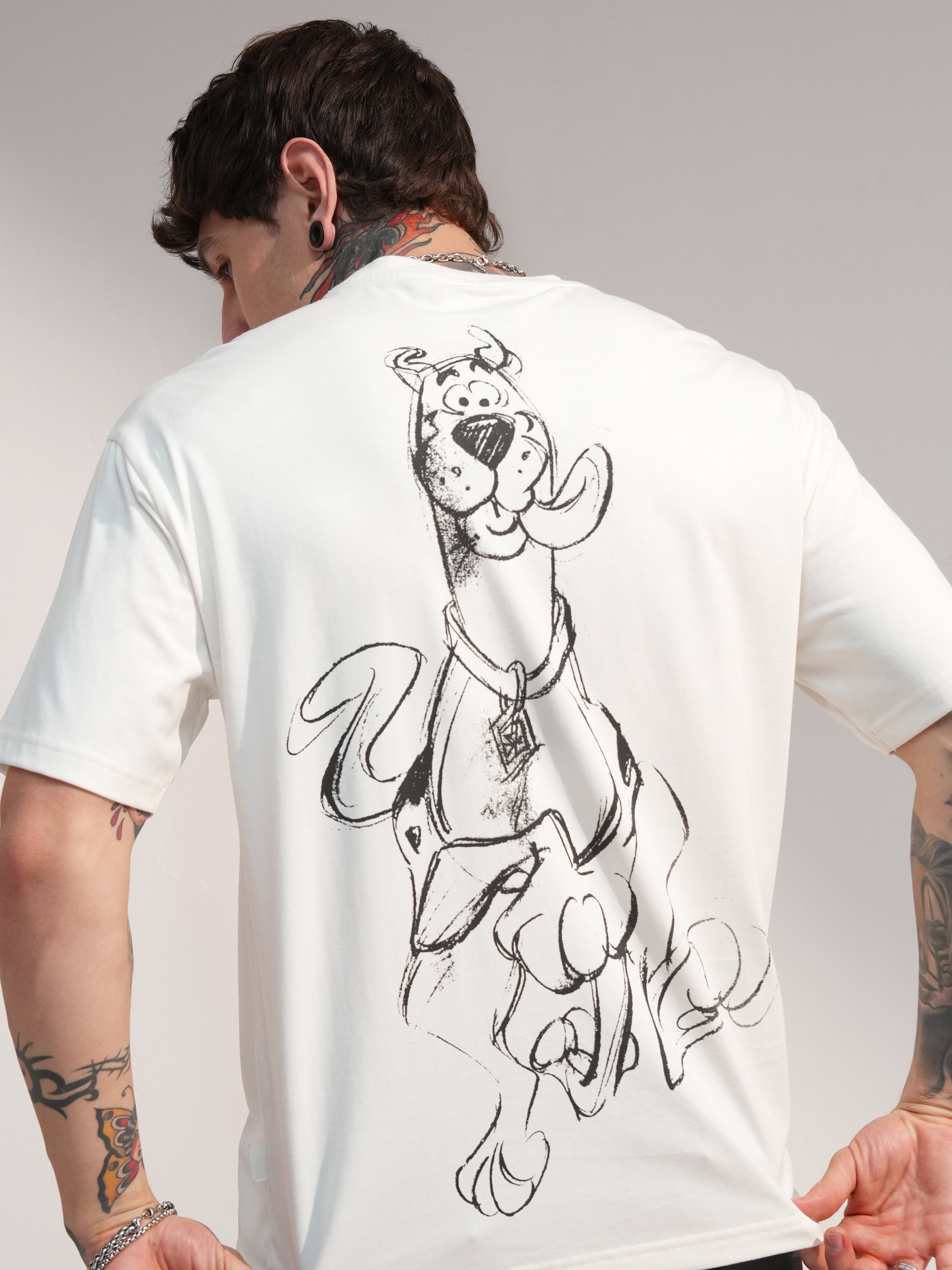 WB By Highlander Men Off White Scooby Doo Printed Round Neck T-Shirt - Off White - Image 1