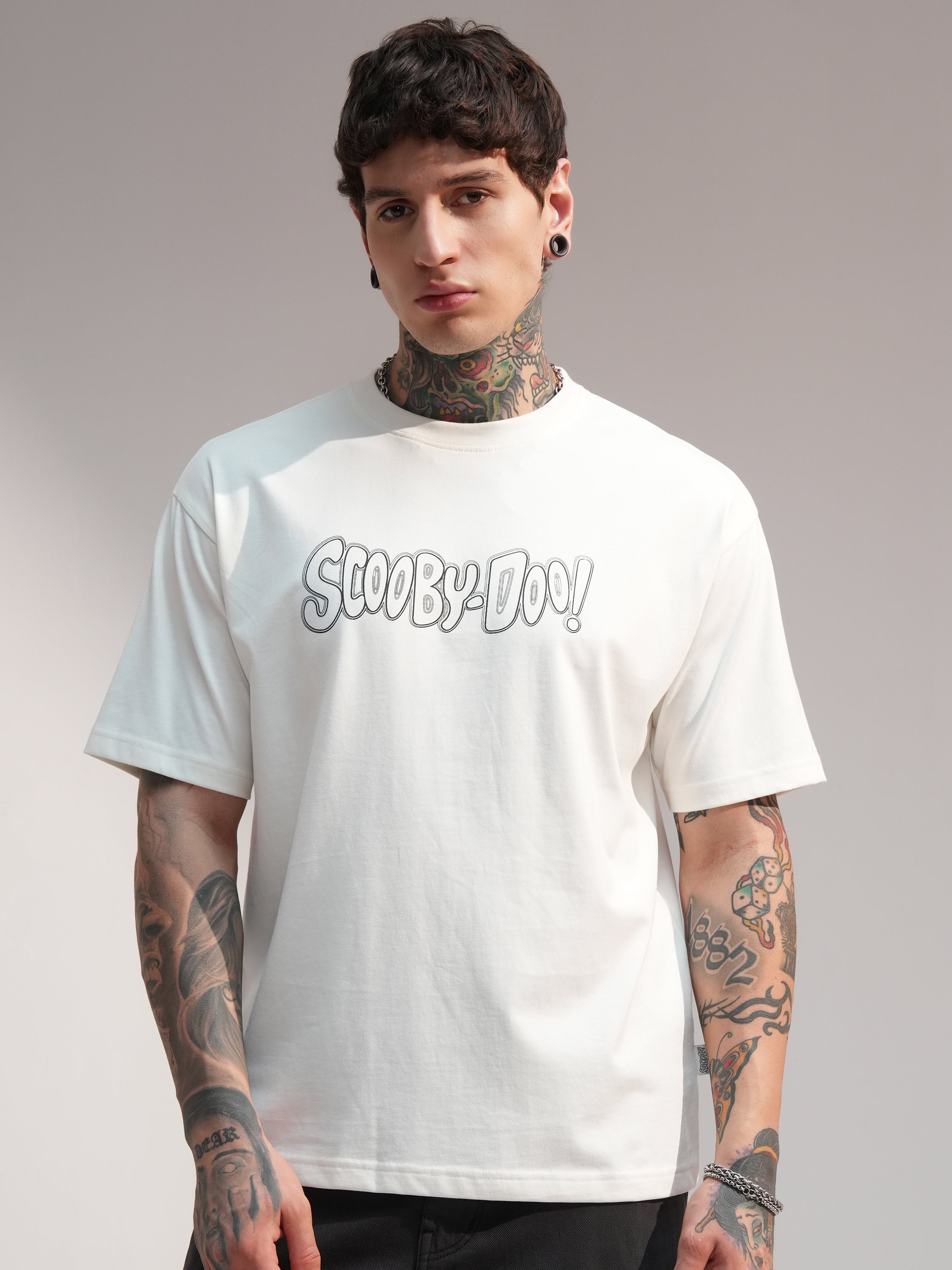 WB By Highlander Men Off White Scooby Doo Printed Round Neck T-Shirt - Off White - Image 3