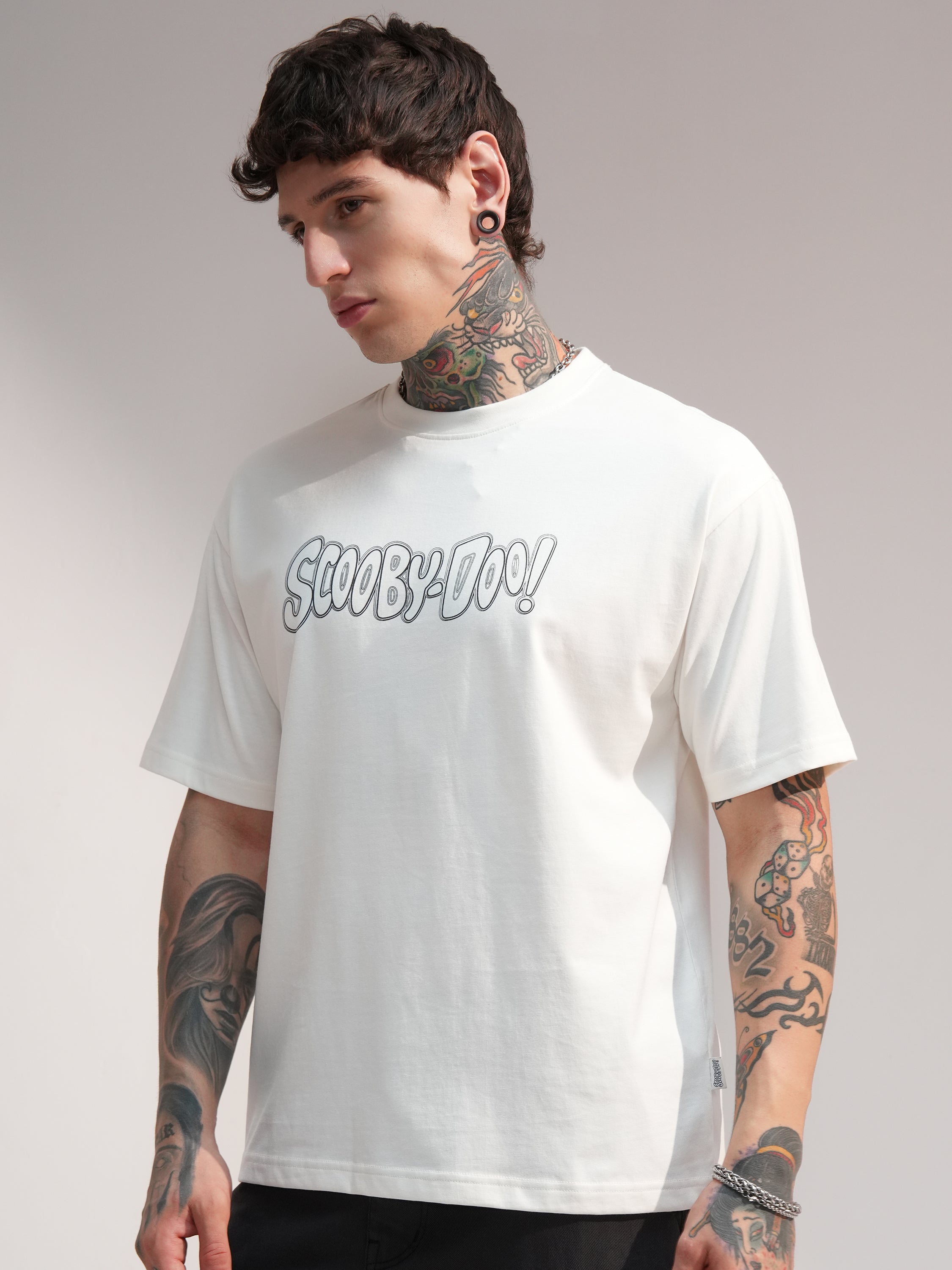 WB By Highlander Men Off White Scooby Doo Printed Round Neck T-Shirt - Off White - Image 4
