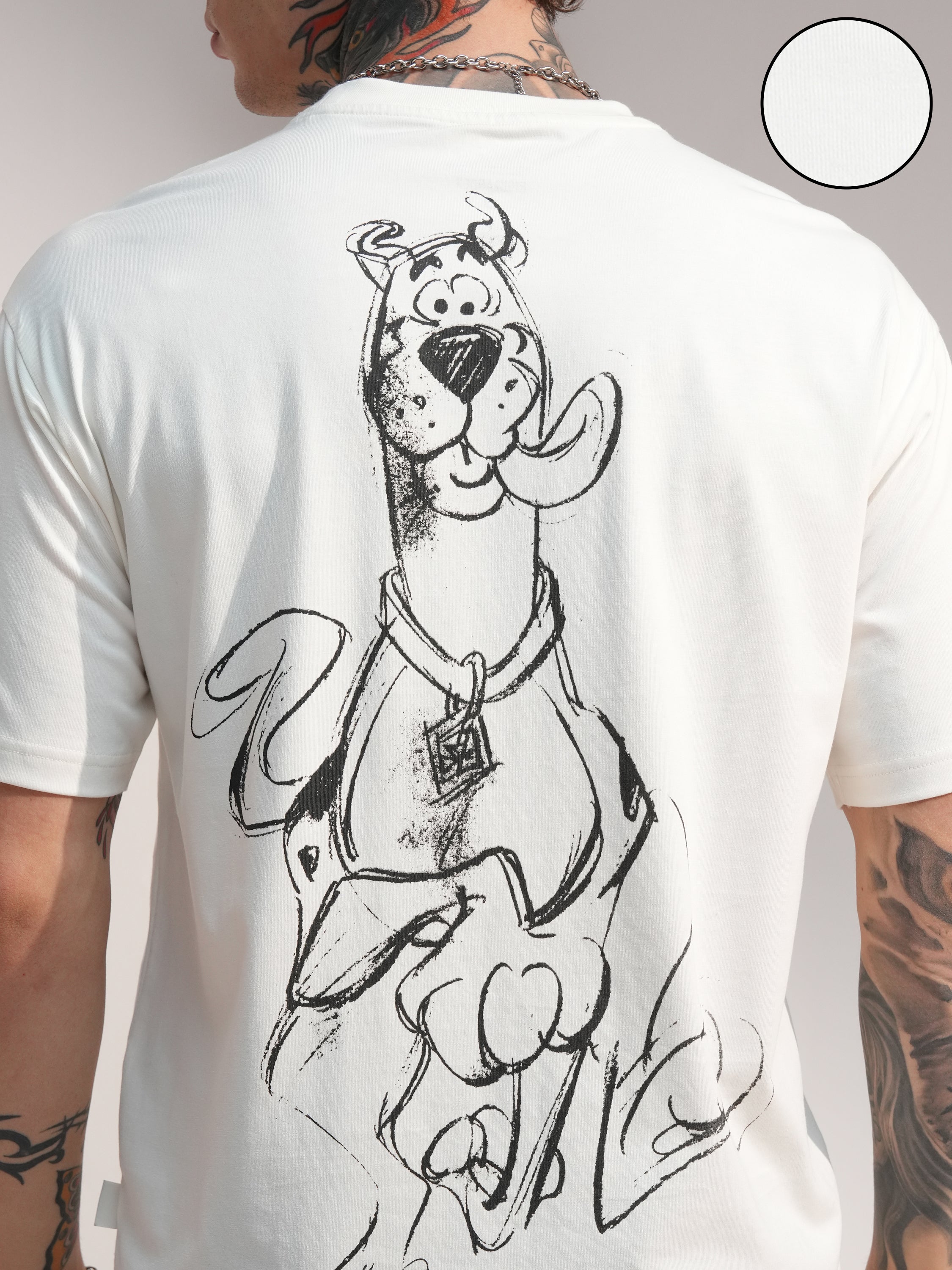 WB By Highlander Men Off White Scooby Doo Printed Round Neck T-Shirt - Off White - Image 5