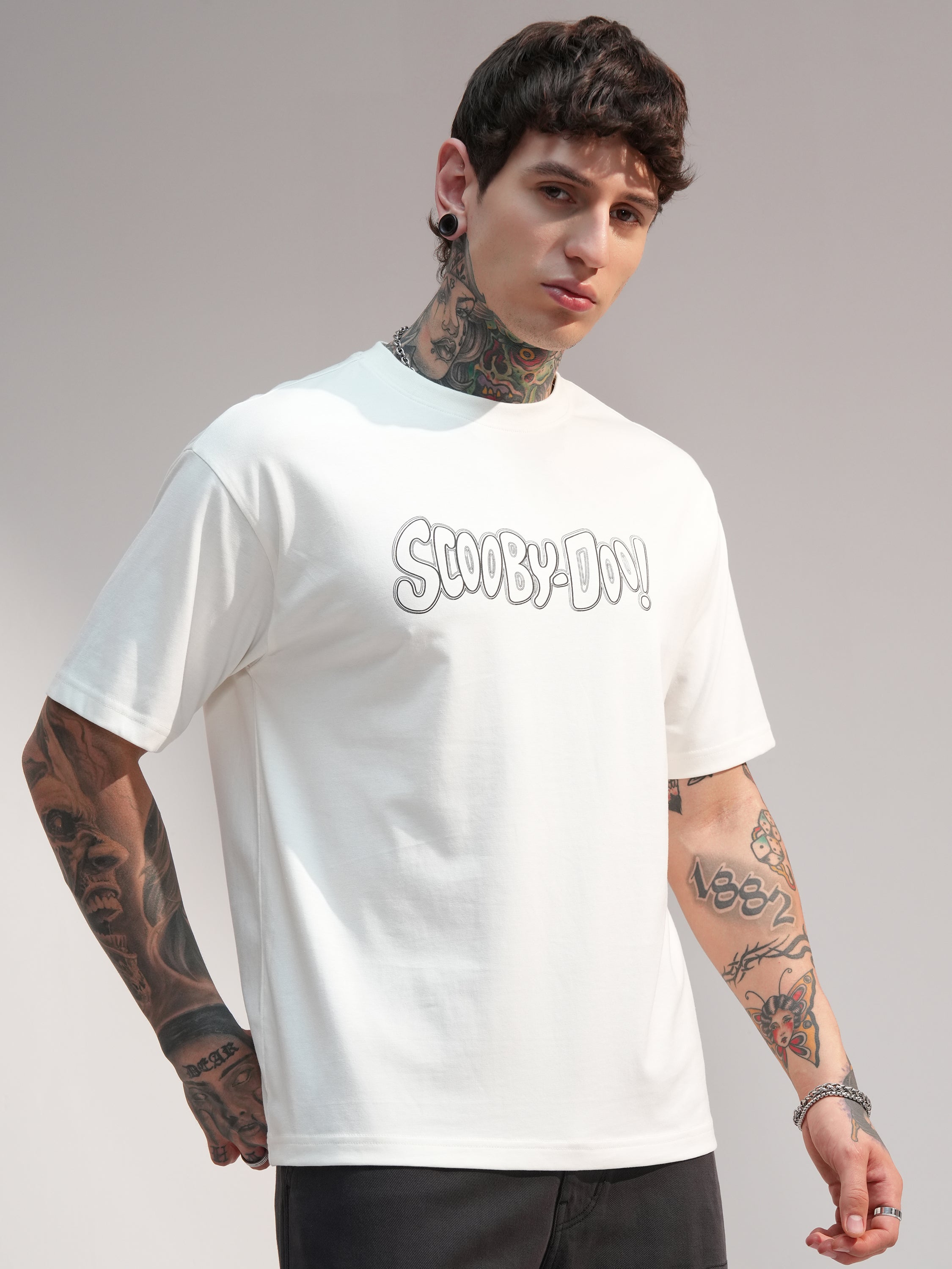 WB By Highlander Men Off White Scooby Doo Printed Round Neck T-Shirt - Off White - Image 6