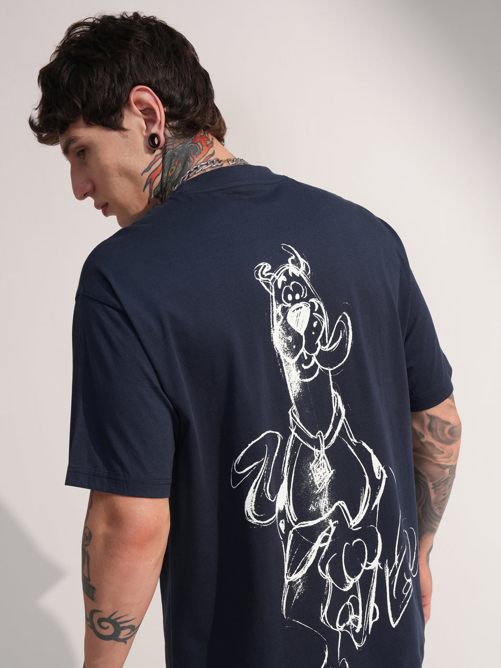 WB By Highlander Men Navy Blue Scooby Doo Printed Round Neck T-Shirt - Navy Blue - Image 1