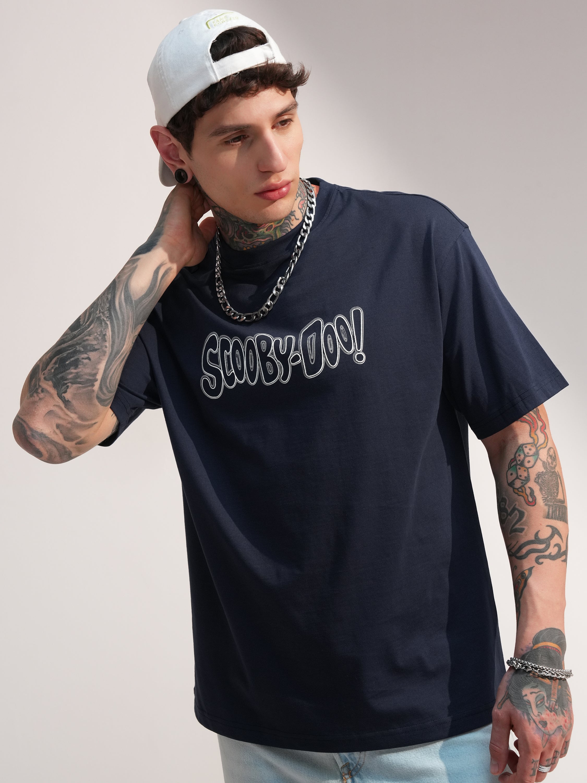 WB By Highlander Men Navy Blue Scooby Doo Printed Round Neck T-Shirt - Navy Blue - Image 3