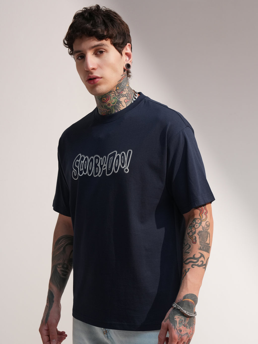WB By Highlander Men Navy Blue Scooby Doo Printed Round Neck T-Shirt - Navy Blue - Image 4