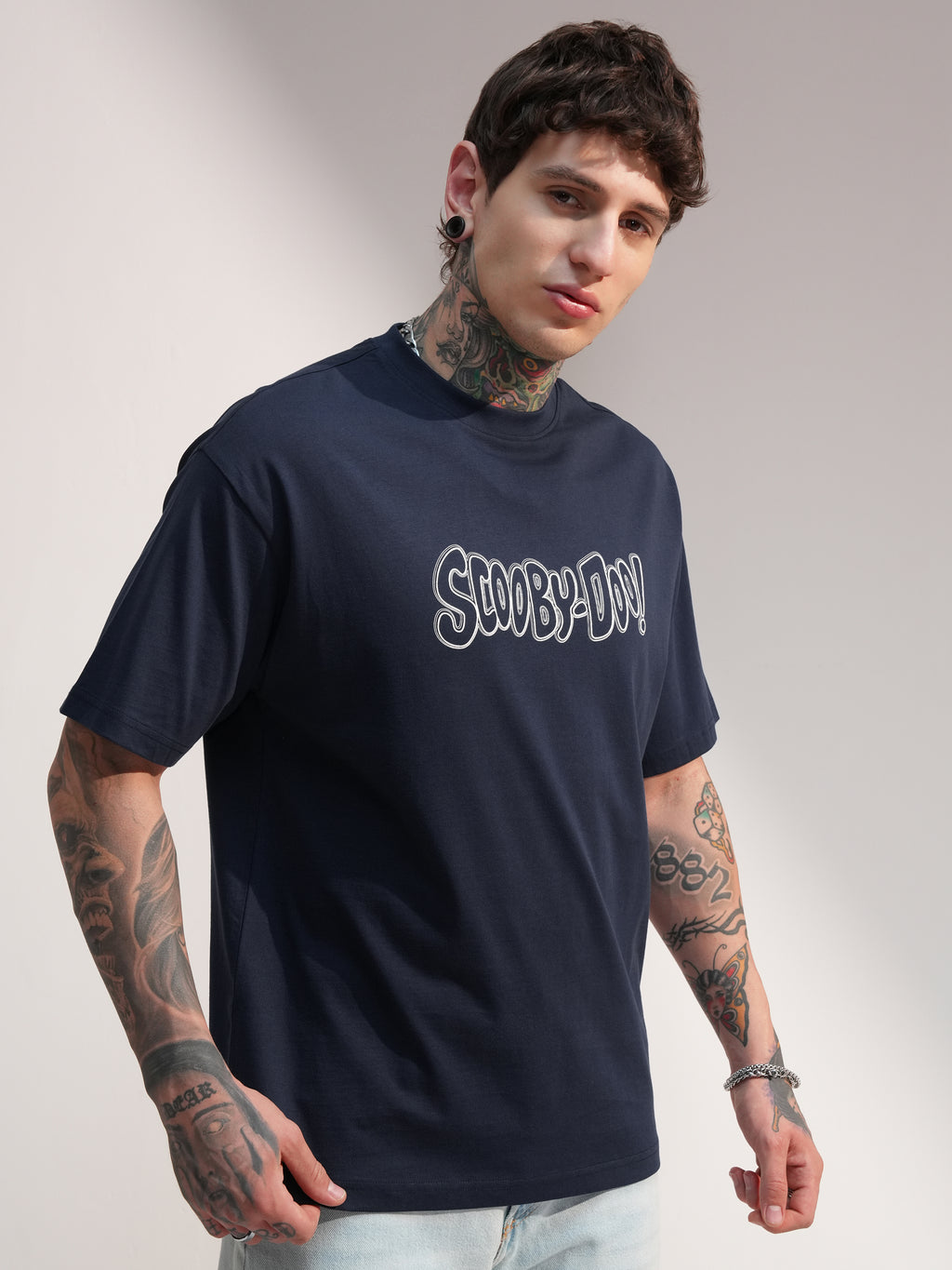 WB By Highlander Men Navy Blue Scooby Doo Printed Round Neck T-Shirt - Navy Blue - Image 6