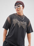 DC By Highlander Men Black Batman Printed Round Neck Oversized Fit T-Shirt - Black - Image 1