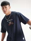 WB By Highlander Men Navy Blue Flintstones Printed Round Neck T-Shirt - Navy Blue - Image 1