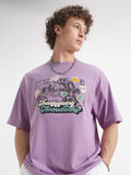 WB By Highlander Men Lavender Friends Printed Round Neck Oversized Fit T-Shirt - Lavender - Image 1