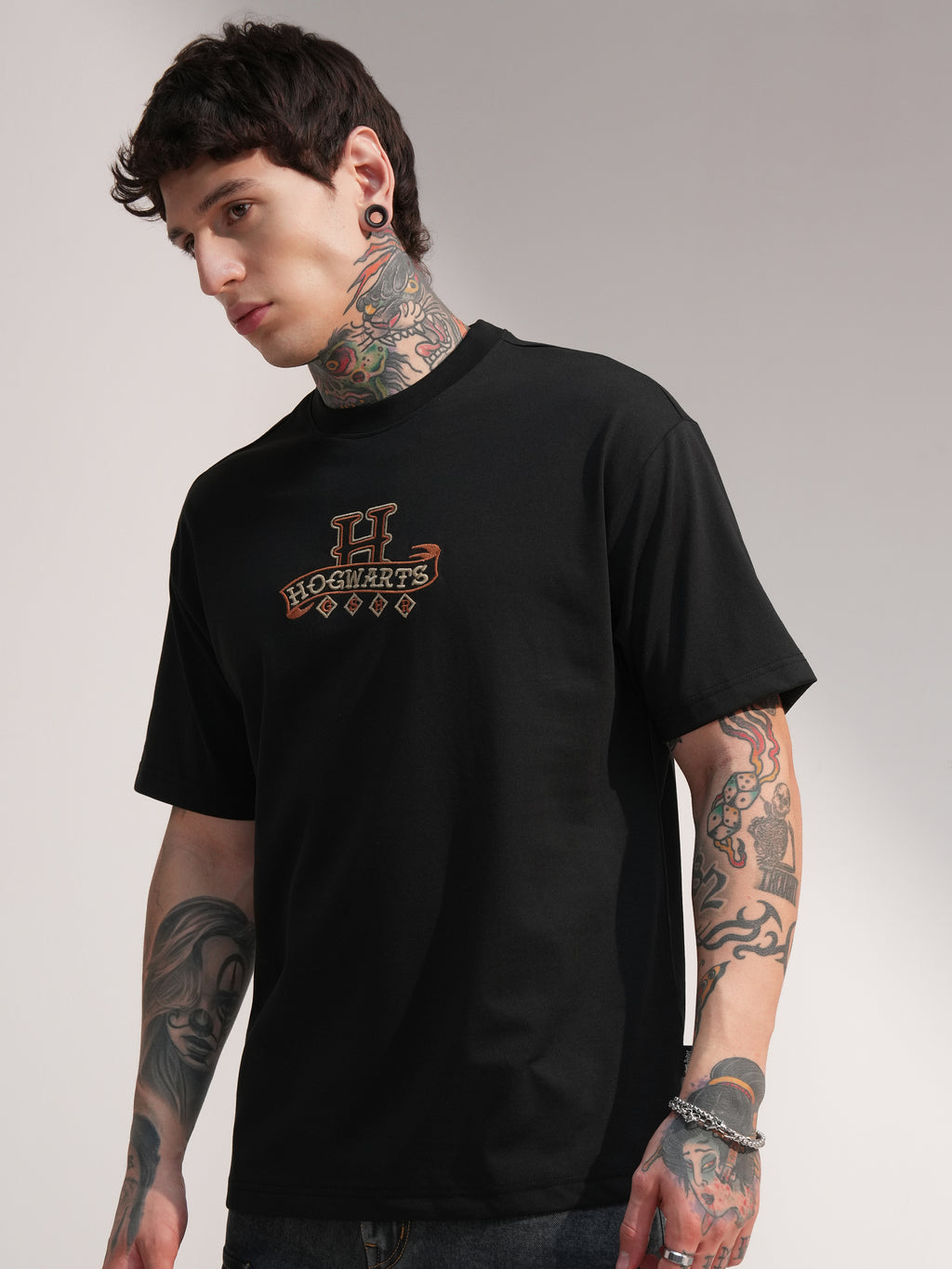WB By Highlander Men Black Harry Potter Printed Round Neck T-Shirt - Black - Image 4