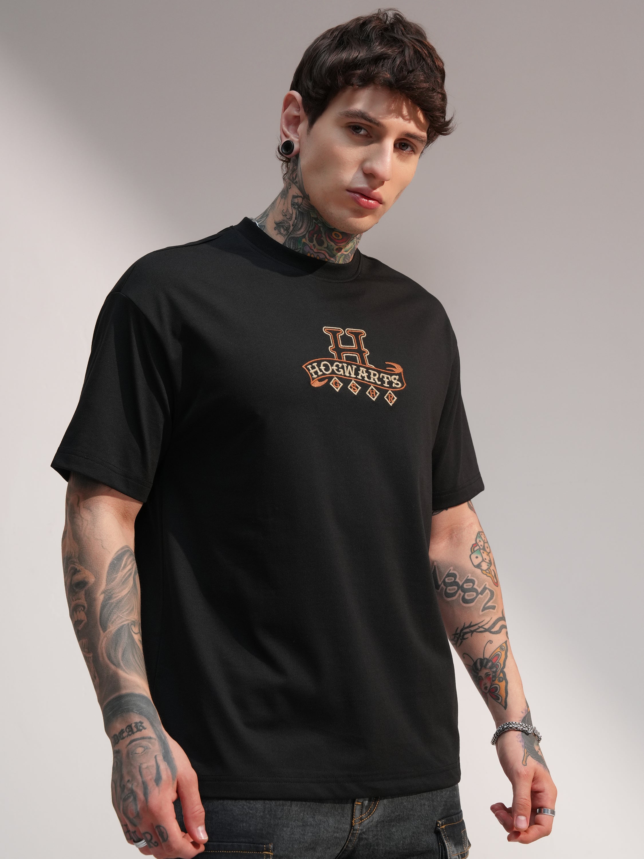 WB By Highlander Men Black Harry Potter Printed Round Neck T-Shirt - Black - Image 6