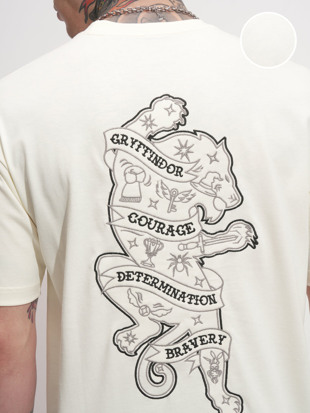 WB By Highlander Men Off White Harry Potter Printed Round Neck T-Shirt - Off White - Image 5