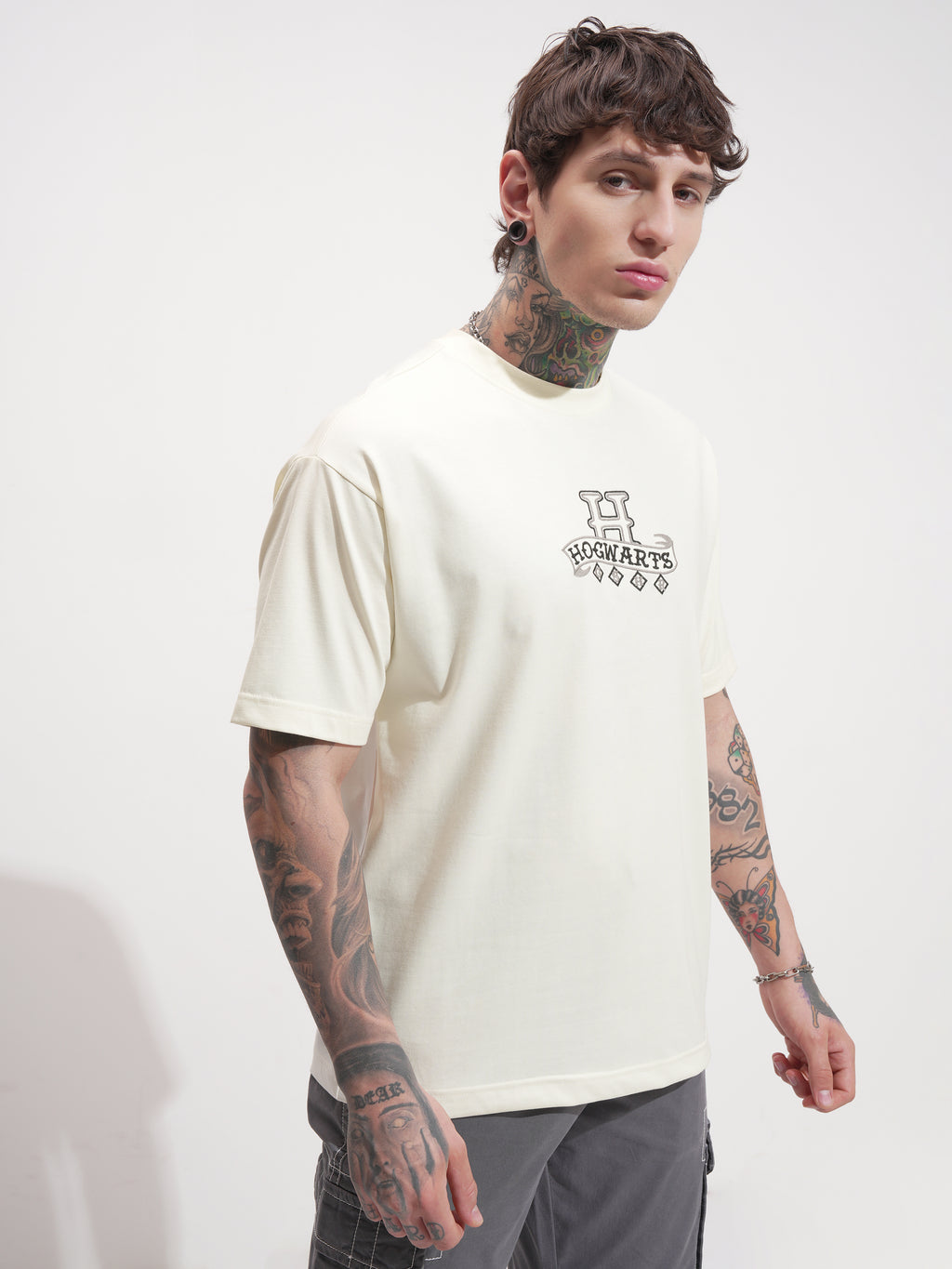 WB By Highlander Men Off White Harry Potter Printed Round Neck T-Shirt - Off White - Image 6