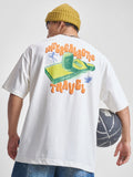 WB By Highlander Men White Rick And Morty Printed Round Neck Oversized Fit T-Shirt - White - Image 1