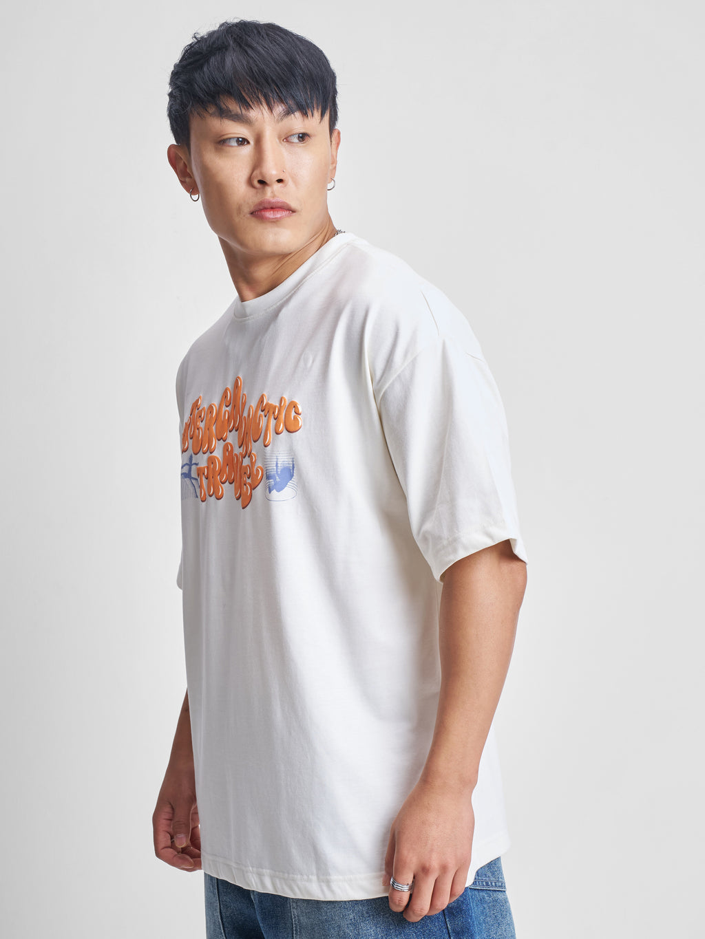 WB By Highlander Men White Rick And Morty Printed Round Neck Oversized Fit T-Shirt - White - Image 4