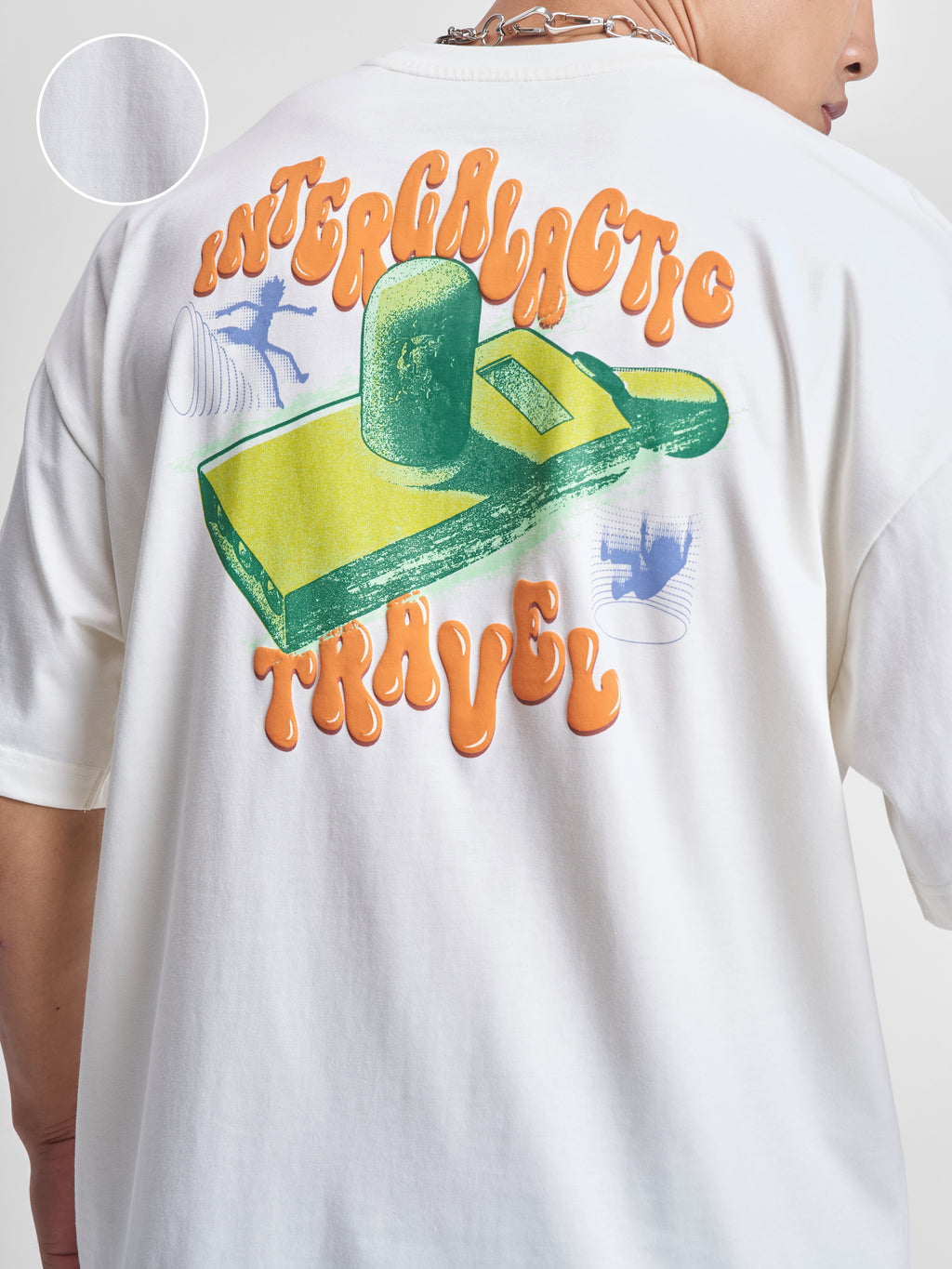 WB By Highlander Men White Rick And Morty Printed Round Neck Oversized Fit T-Shirt - White - Image 5