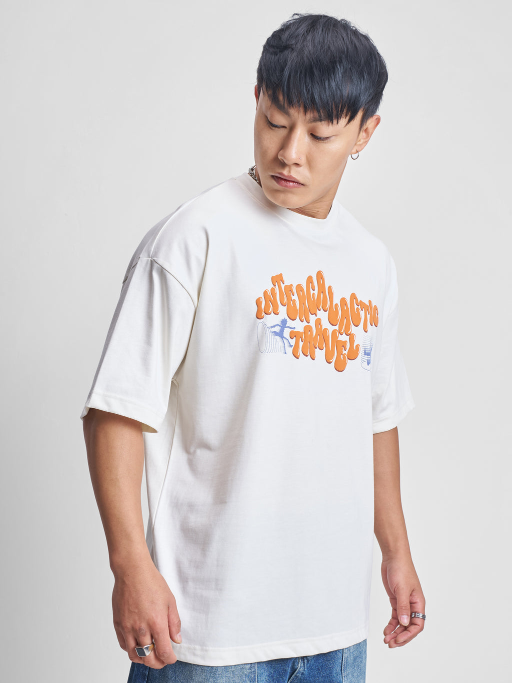 WB By Highlander Men White Rick And Morty Printed Round Neck Oversized Fit T-Shirt - White - Image 6