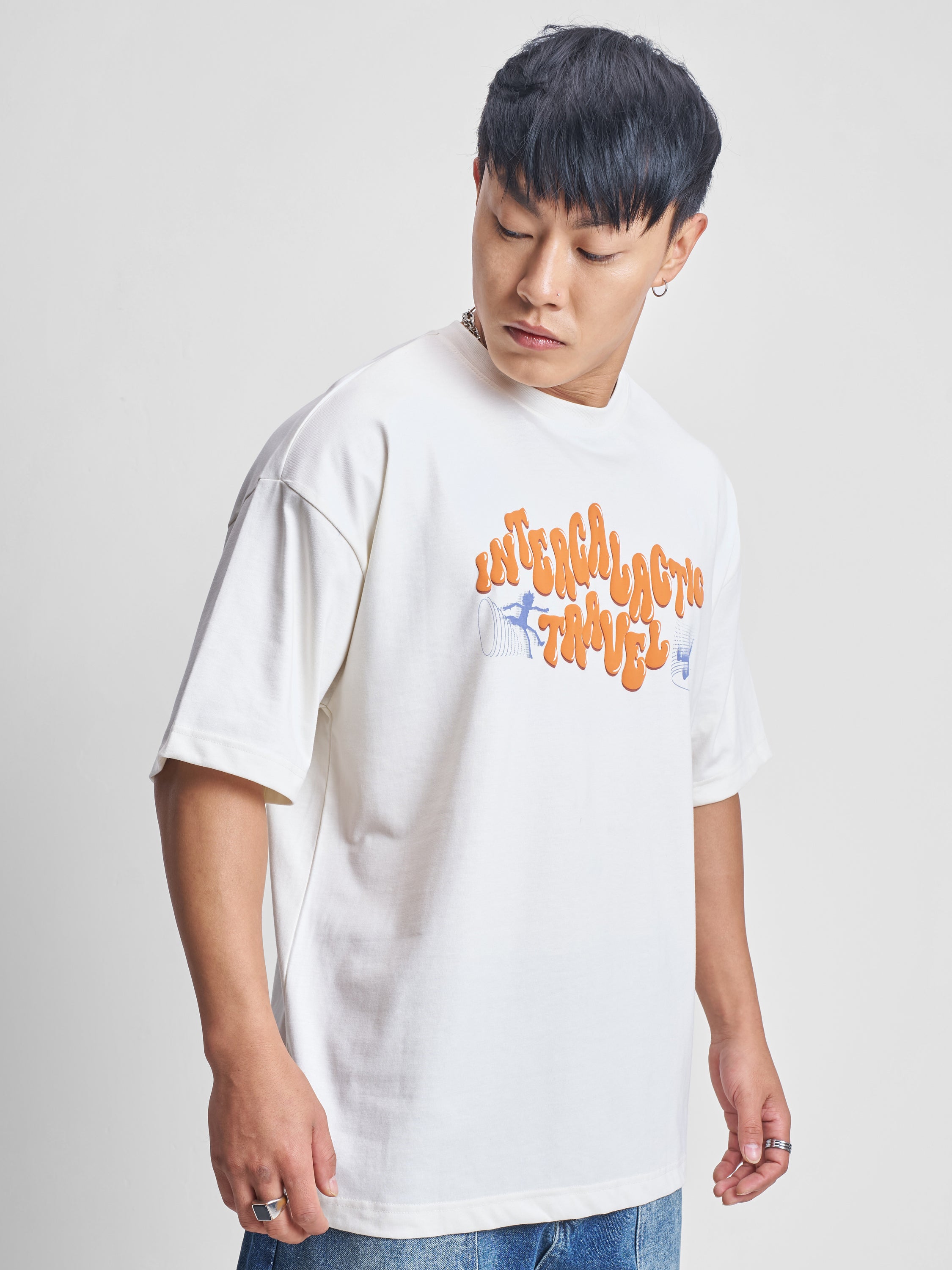 WB By Highlander Men White Rick And Morty Printed Round Neck Oversized Fit T-Shirt - White - Image 6
