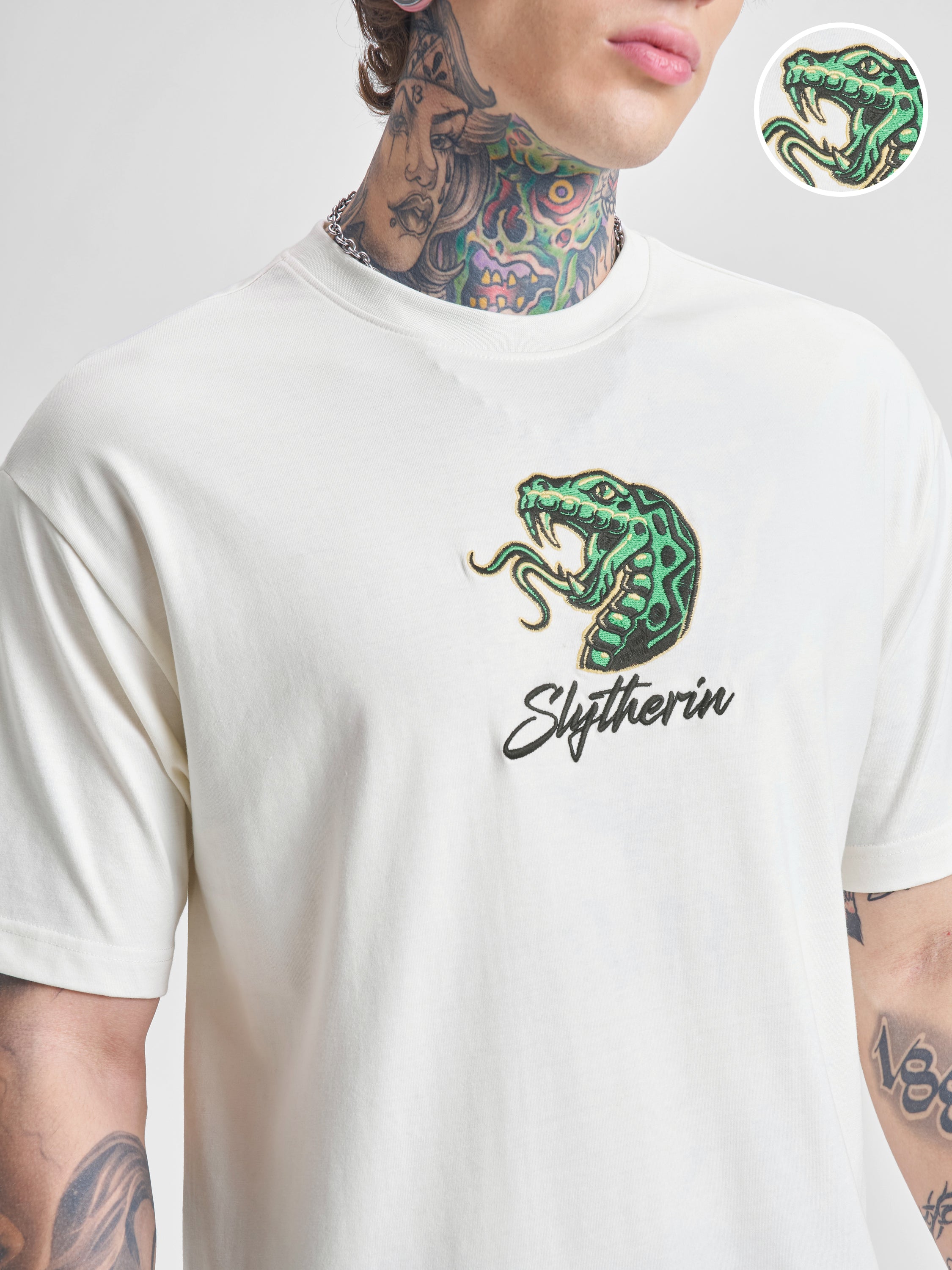 WB By Highlander Men Off White Harry Potter Printed Round Neck T-Shirt - Off White - Image 5