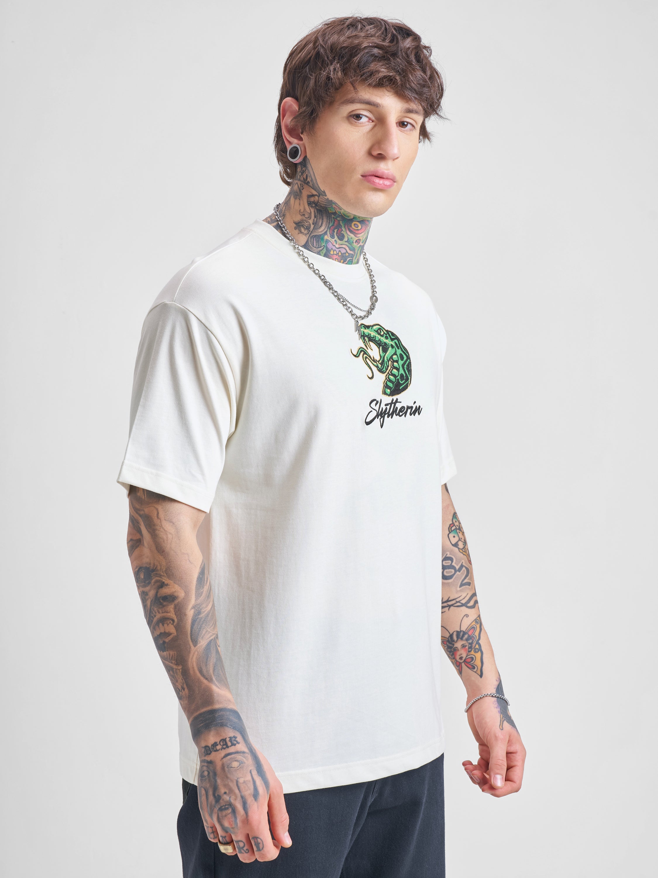 WB By Highlander Men Off White Harry Potter Printed Round Neck T-Shirt - Off White - Image 6