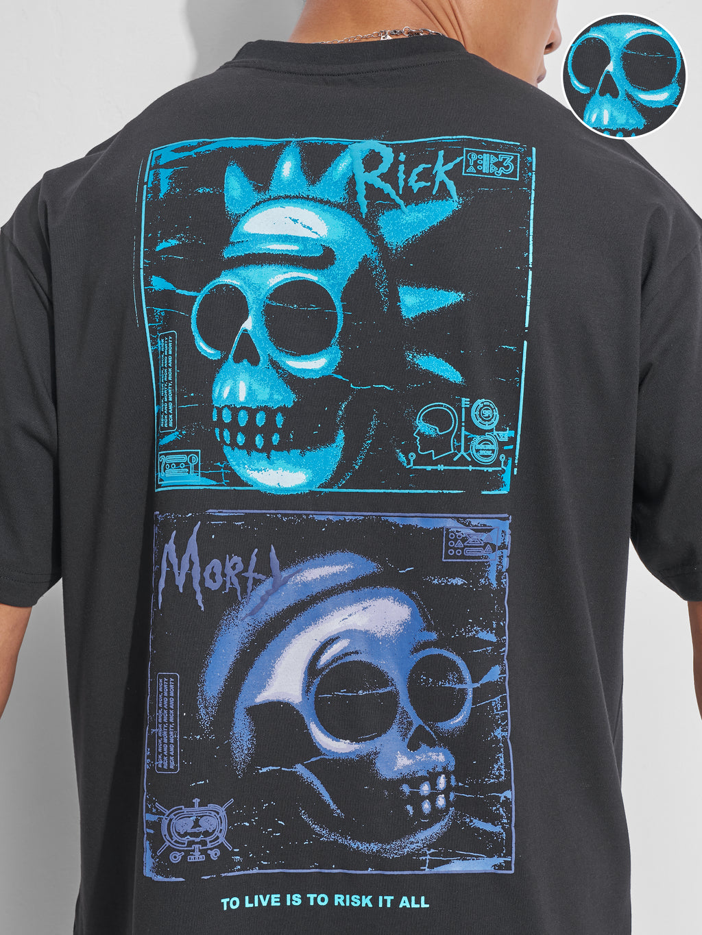 WB By Highlander Men Black Rick And Morty Printed Round Neck T-Shirt - Black - Image 5