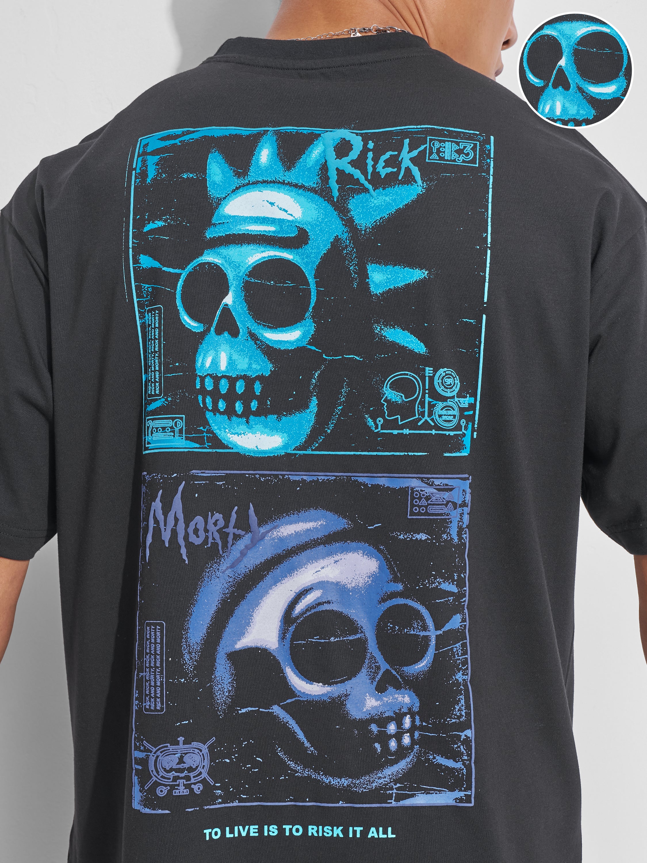 WB By Highlander Men Black Rick And Morty Printed Round Neck T-Shirt - Black - Image 5