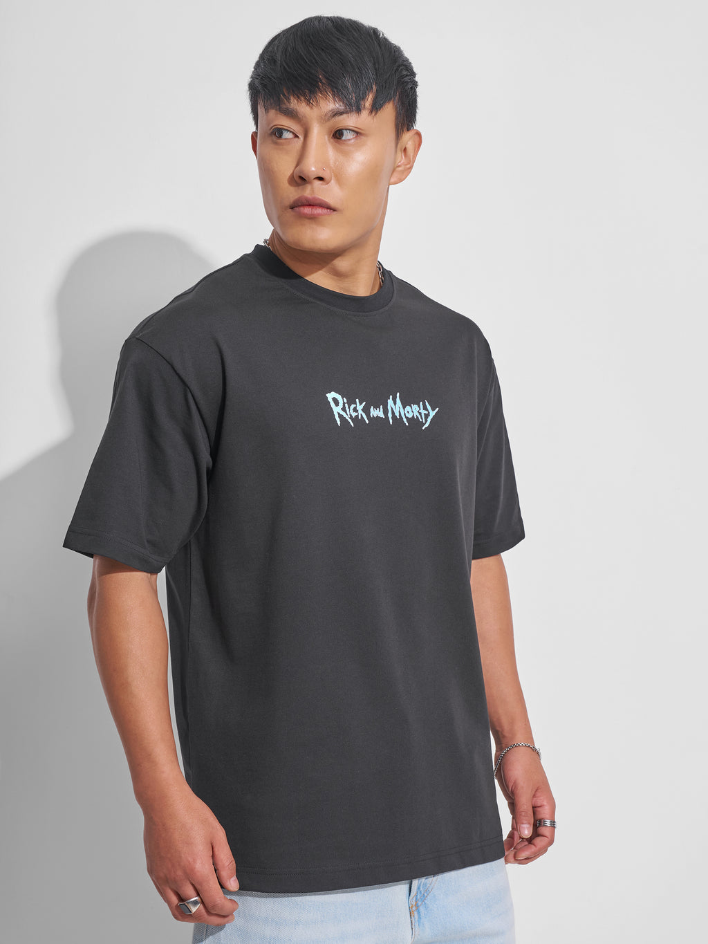 WB By Highlander Men Black Rick And Morty Printed Round Neck T-Shirt - Black - Image 6