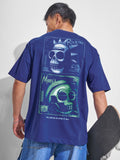WB By Highlander Men Navy Blue Rick And Morty Printed Round Neck T-Shirt - Navy Blue - Image 1