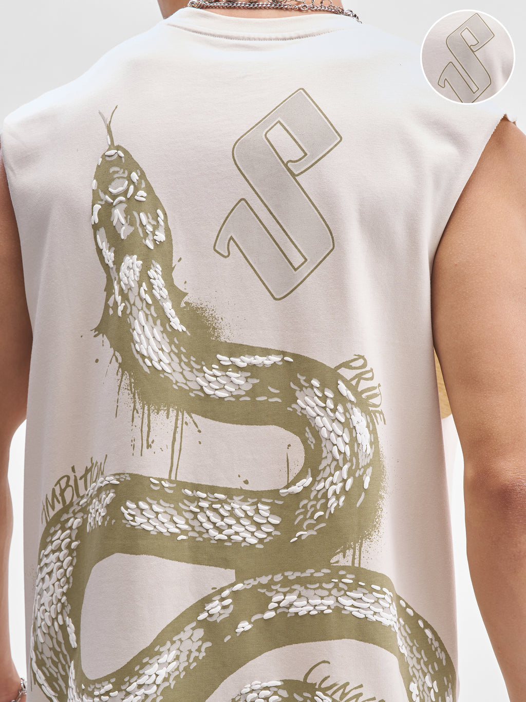 WB By Highlander Men Cream Harry Potter Slytherine Printed Round Neck T-Shirt - Cream - Image 7