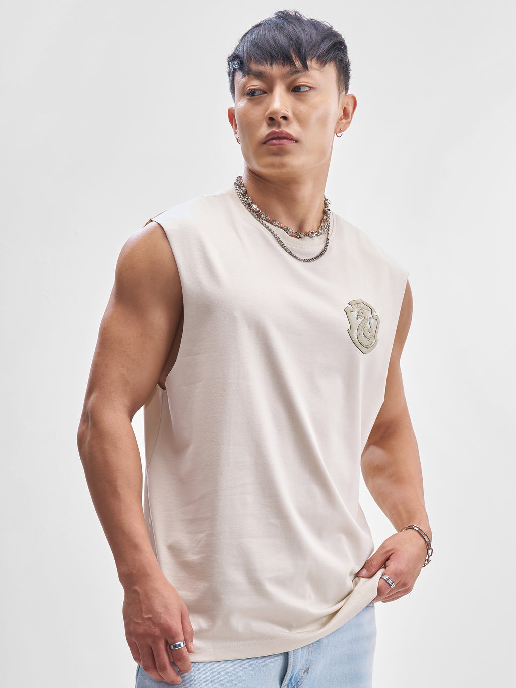 WB By Highlander Men Cream Harry Potter Slytherine Printed Round Neck T-Shirt - Cream - Image 8