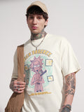 WB By Highlander Men Off White Rick and Morty Printed Round Neck Oversized Fit T-Shirt - Off White - Image 1