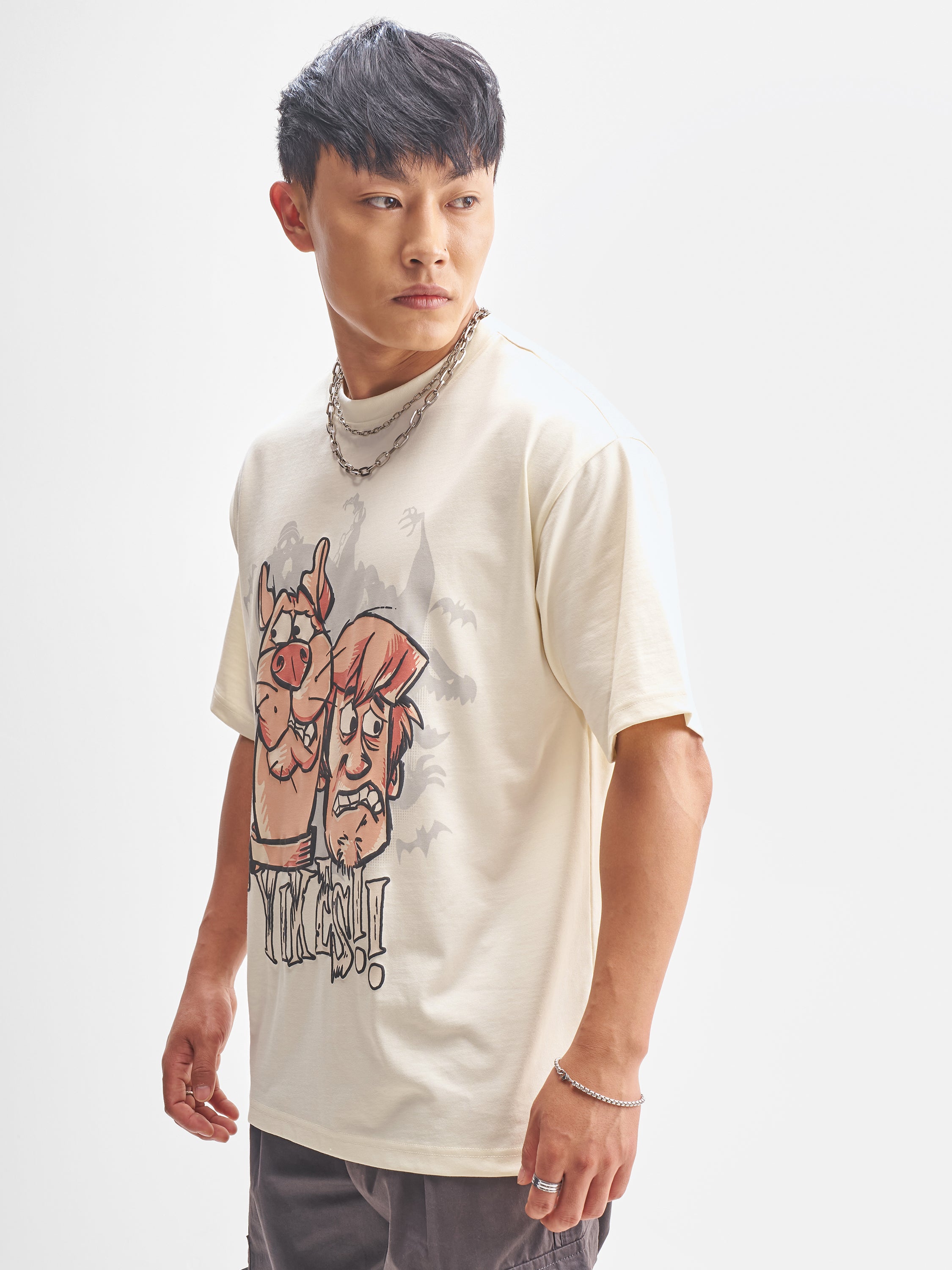 WB By Highlander Men Off White Scooby Doo Printed Round Neck T-Shirt - Off White - Image 4