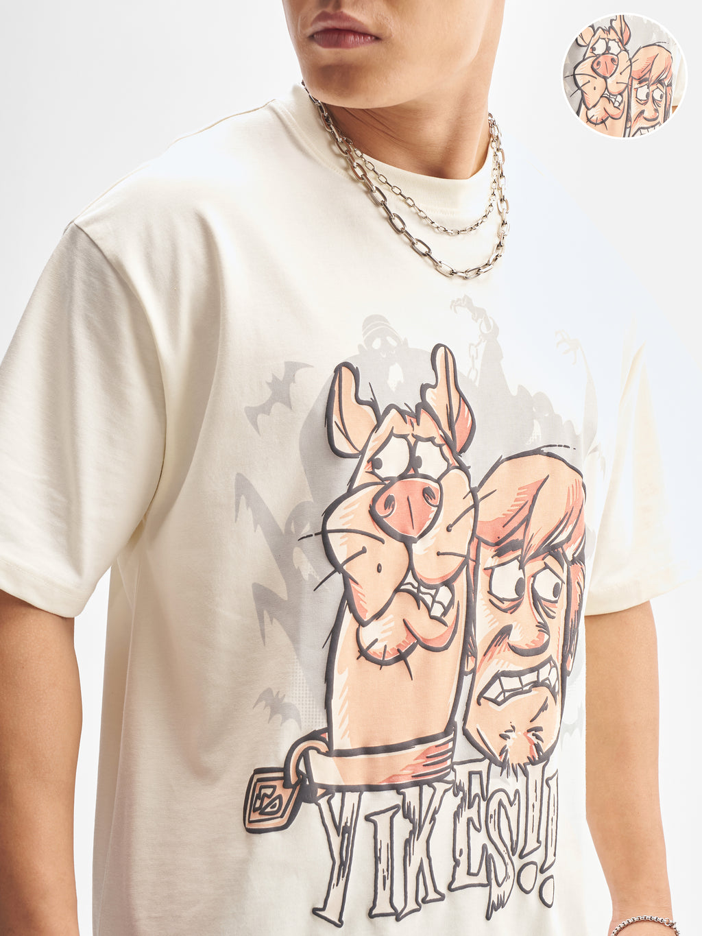 WB By Highlander Men Off White Scooby Doo Printed Round Neck T-Shirt - Off White - Image 5