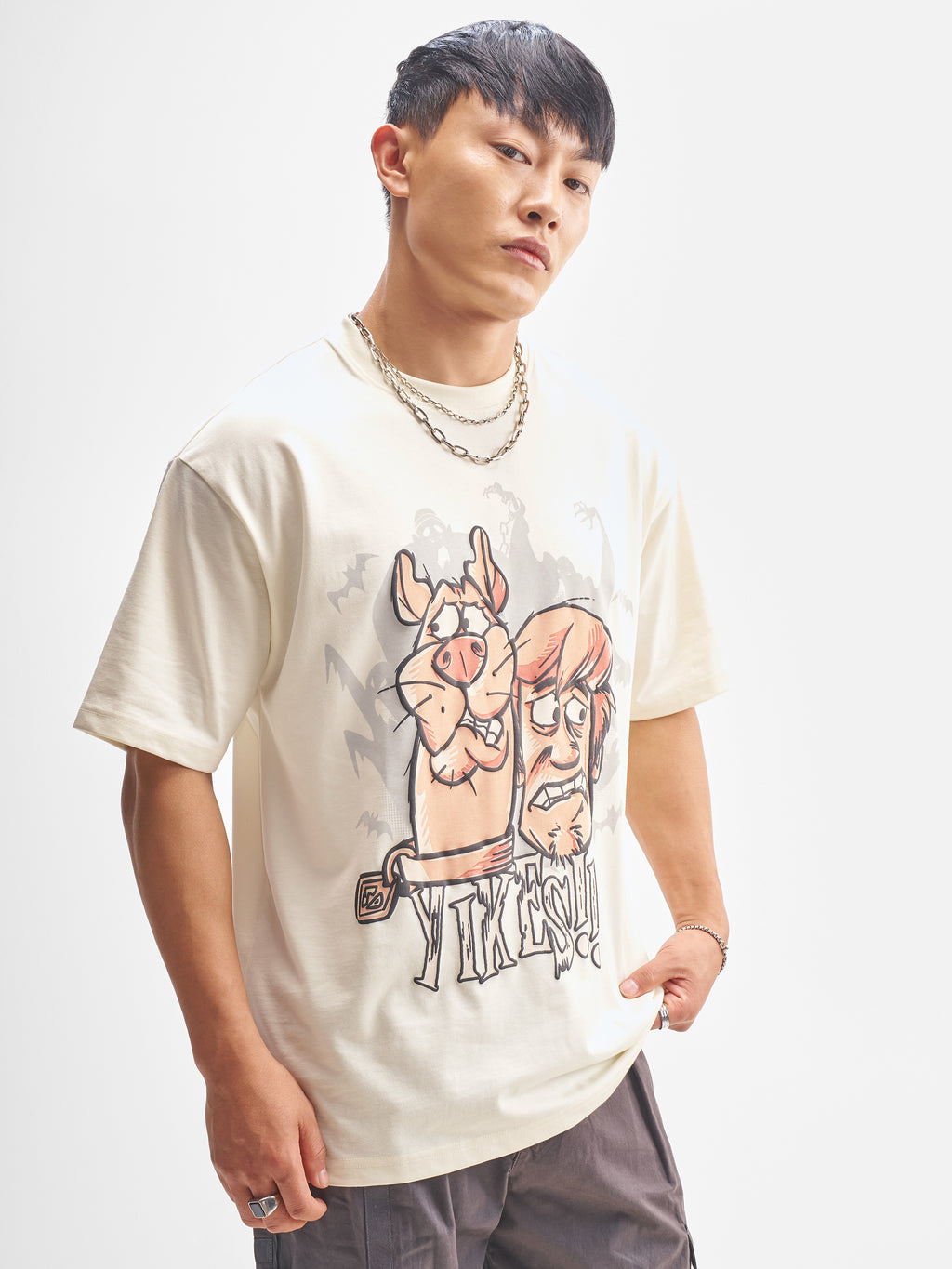 WB By Highlander Men Off White Scooby Doo Printed Round Neck T-Shirt - Off White - Image 6