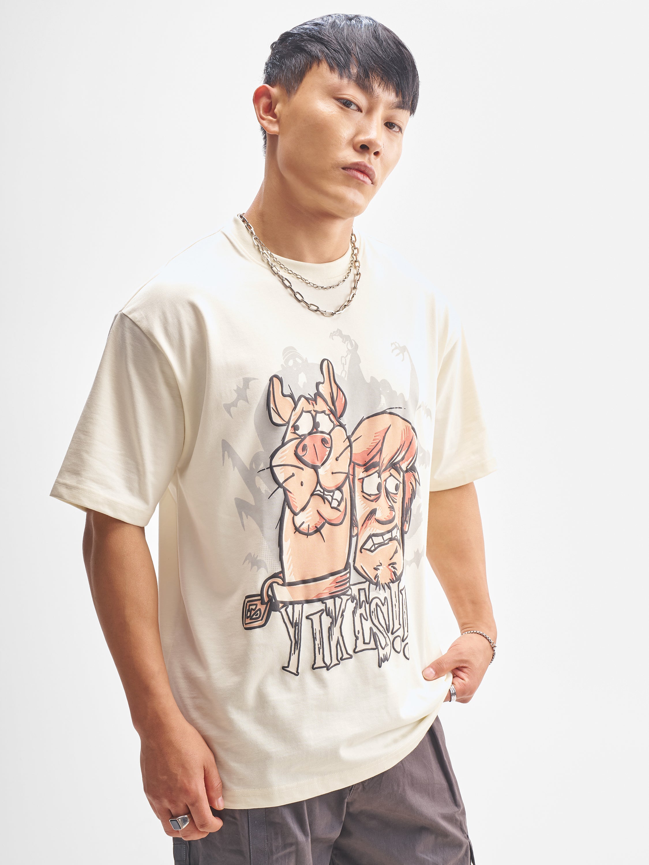 WB By Highlander Men Off White Scooby Doo Printed Round Neck T-Shirt - Off White - Image 6