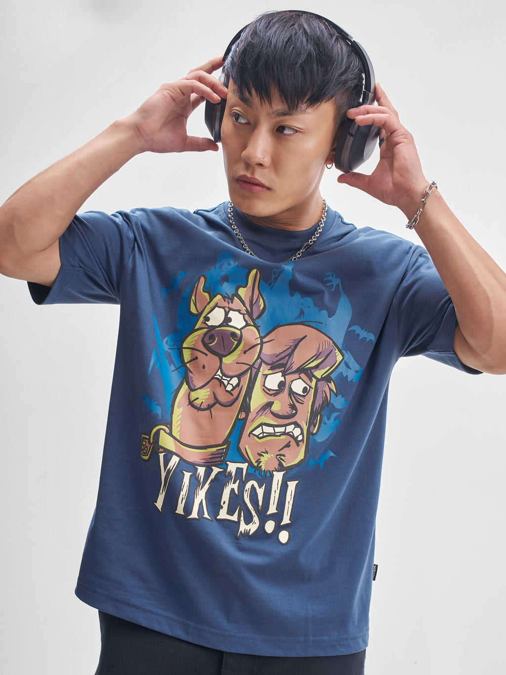 WB By Highlander Men Navy Blue Scooby Doo Printed Round Neck T-Shirt - Navy Blue - Image 1