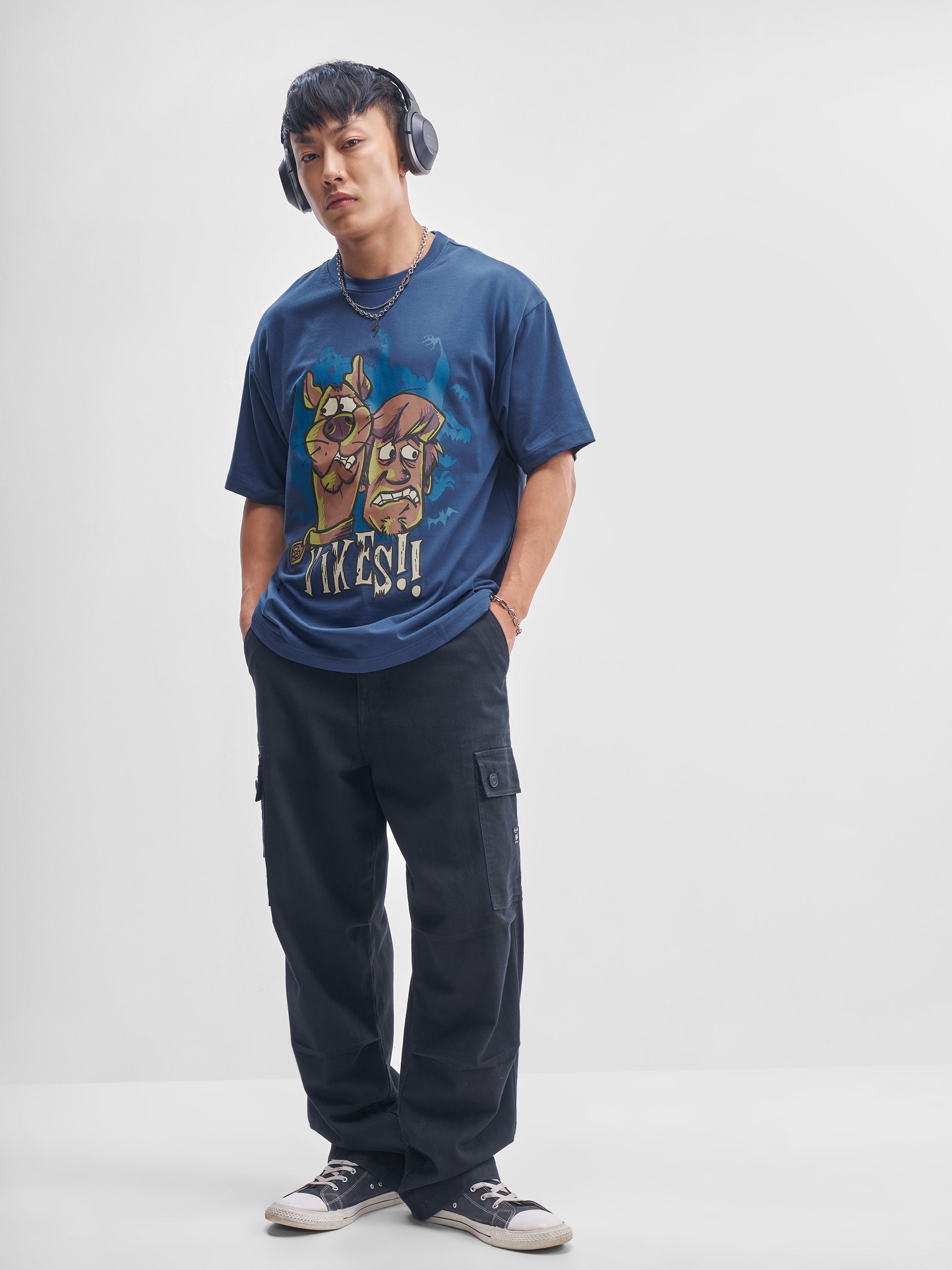 WB By Highlander Men Navy Blue Scooby Doo Printed Round Neck T-Shirt - Navy Blue - Image 2