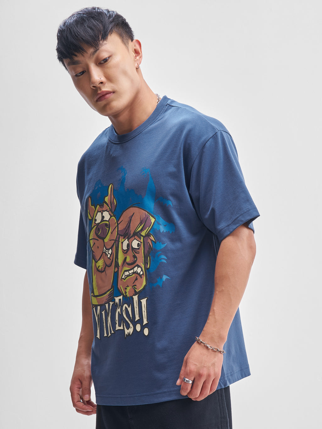 WB By Highlander Men Navy Blue Scooby Doo Printed Round Neck T-Shirt - Navy Blue - Image 4