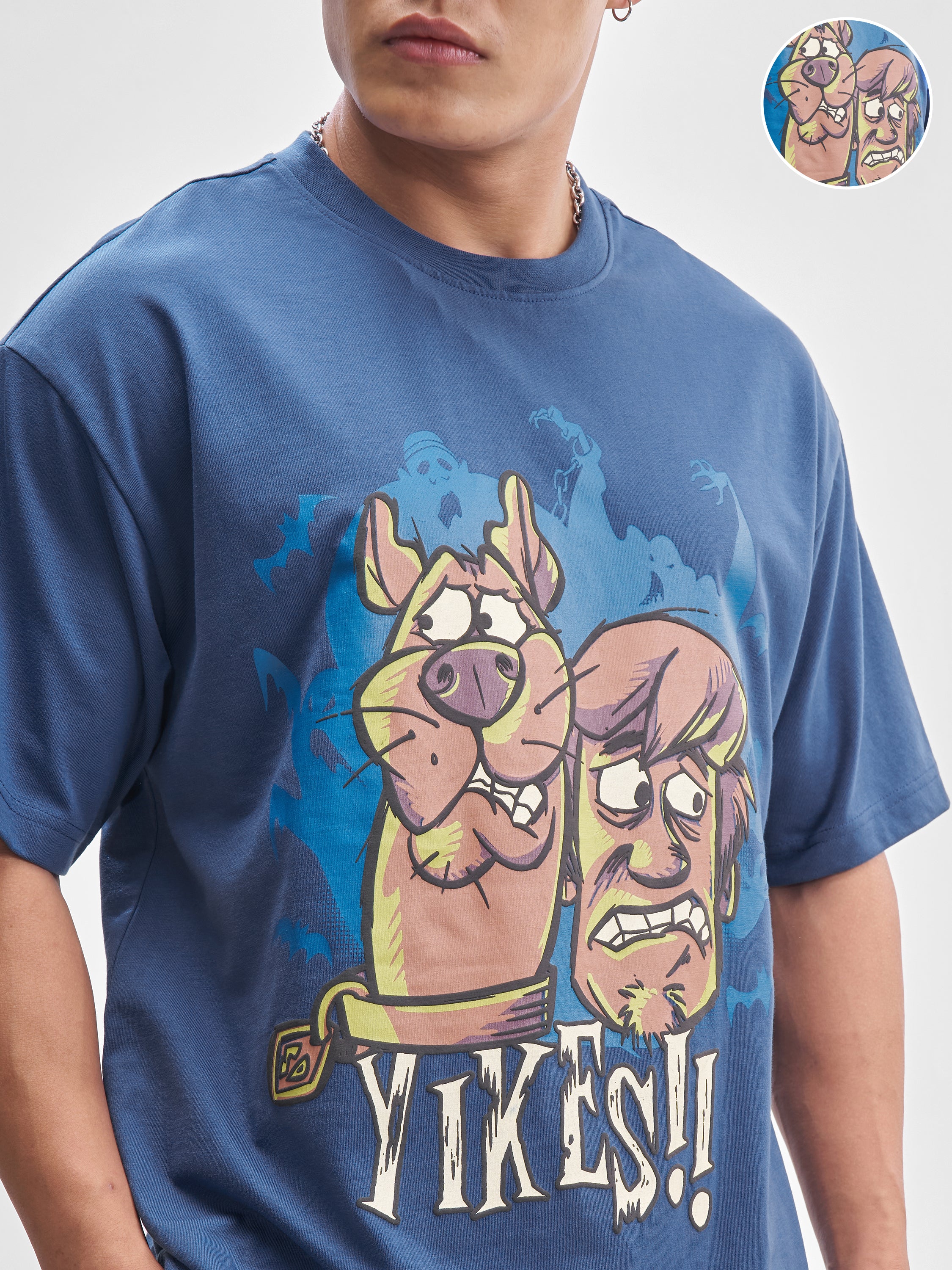 WB By Highlander Men Navy Blue Scooby Doo Printed Round Neck T-Shirt - Navy Blue - Image 5