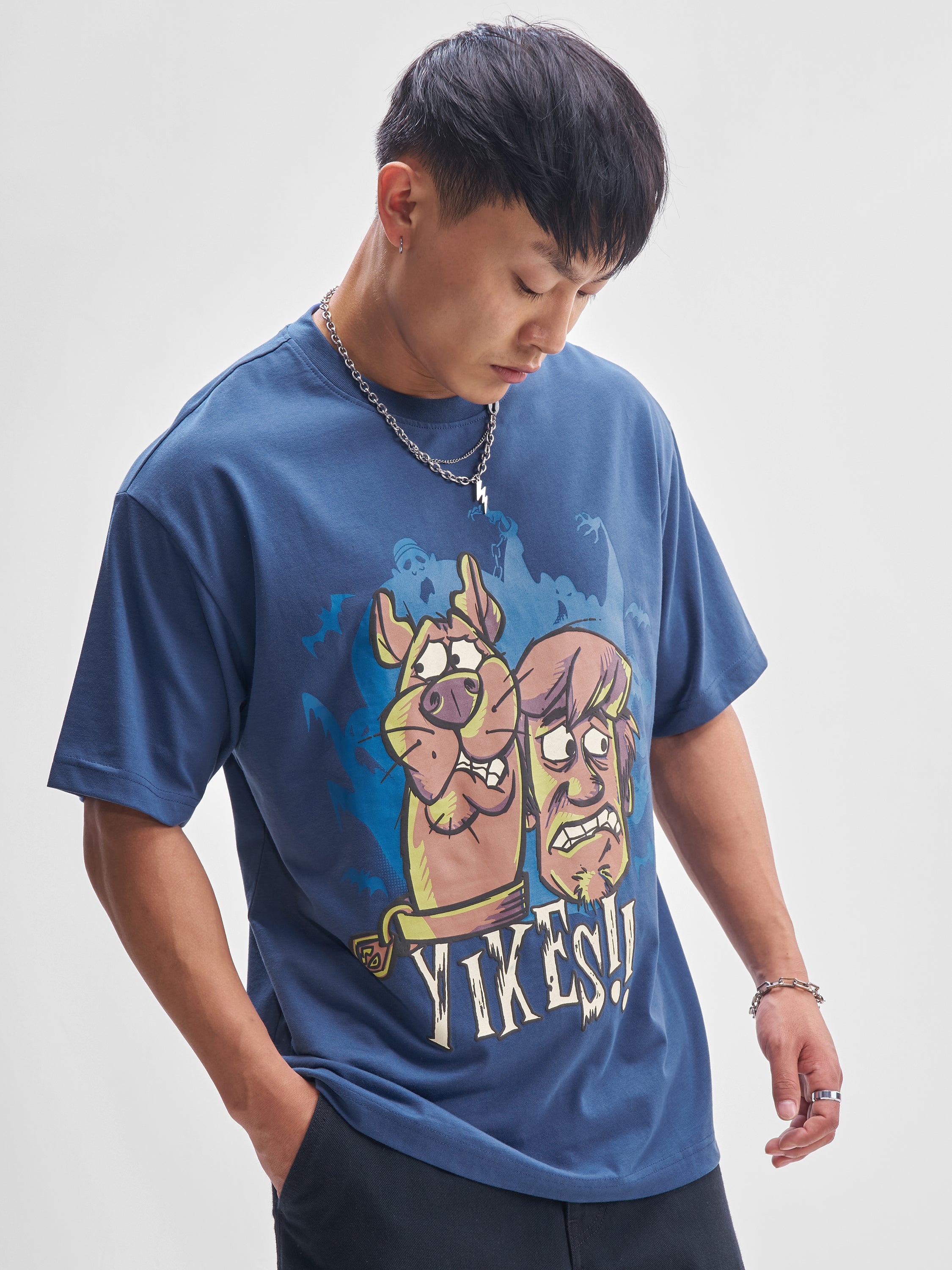WB By Highlander Men Navy Blue Scooby Doo Printed Round Neck T-Shirt - Navy Blue - Image 6