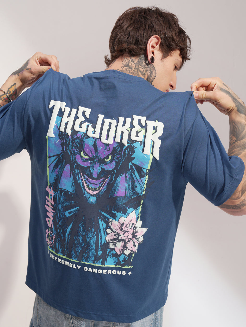 DC By Highlander Men Navy Blue Batman Printed Round Neck T-Shirt - Navy Blue - Image 3