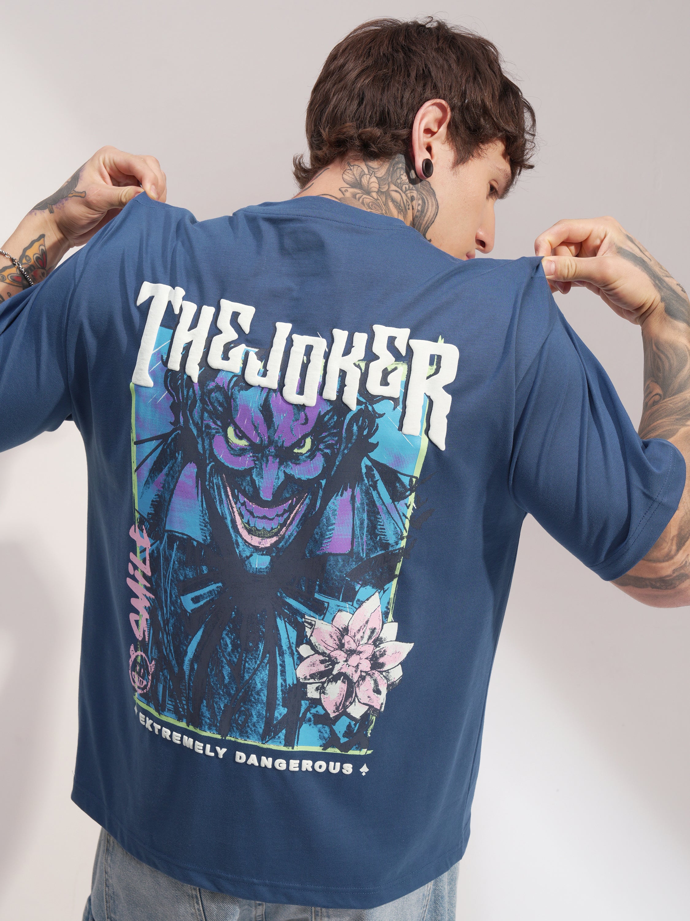 DC By Highlander Men Navy Blue Batman Printed Round Neck T-Shirt - Navy Blue - Image 3