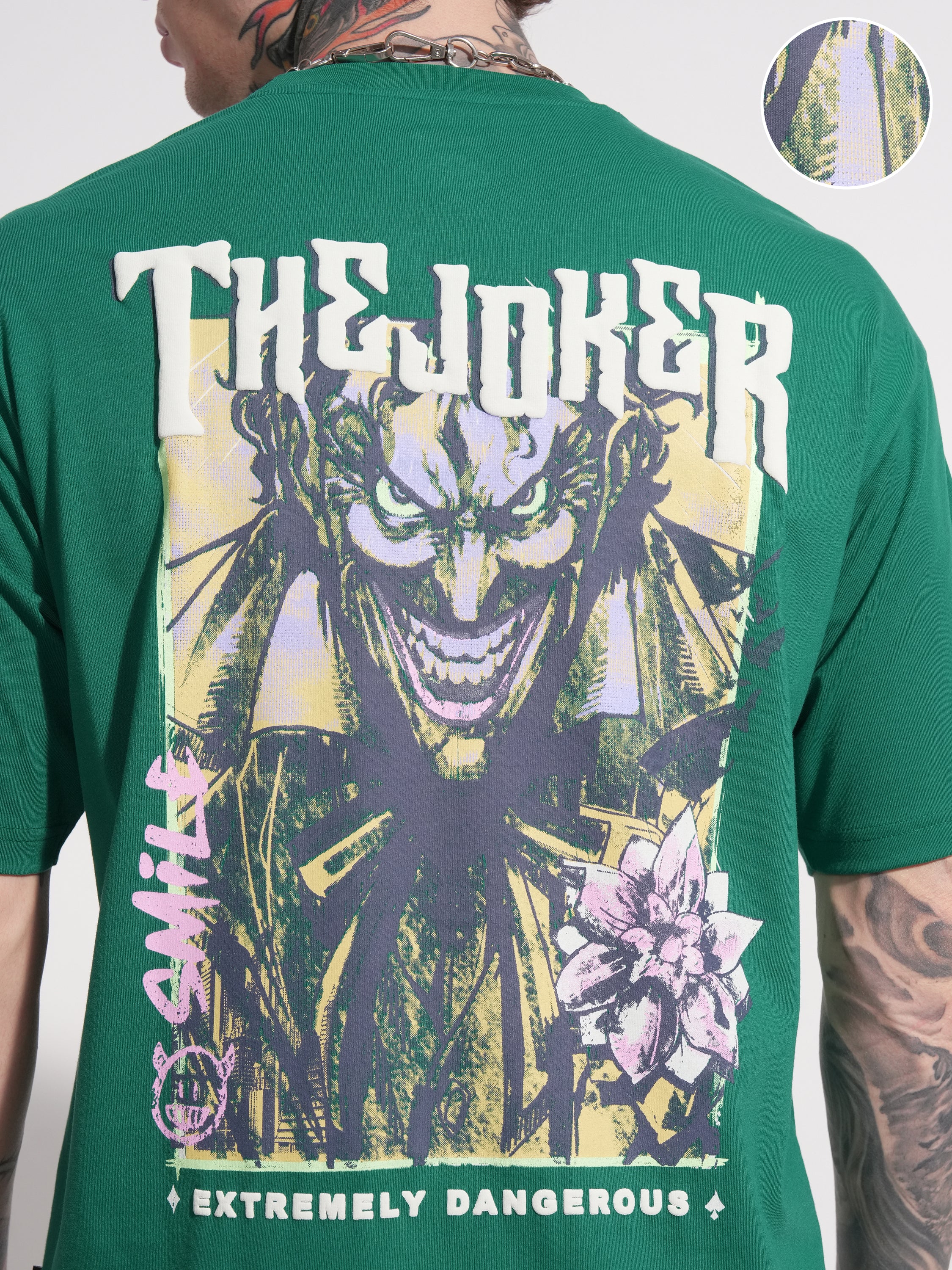 DC By Highlander Men Green Batman Printed Round Neck T-Shirt - Green - Image 5