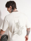 DC By Highlander Men Off White Batman Printed Round Neck Oversized Fit T-Shirt - Off White - Image 1