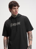 WB By Highlander Men Black Scooby Doo Printed Hood Oversized Fit T-Shirt - Black - Image 1