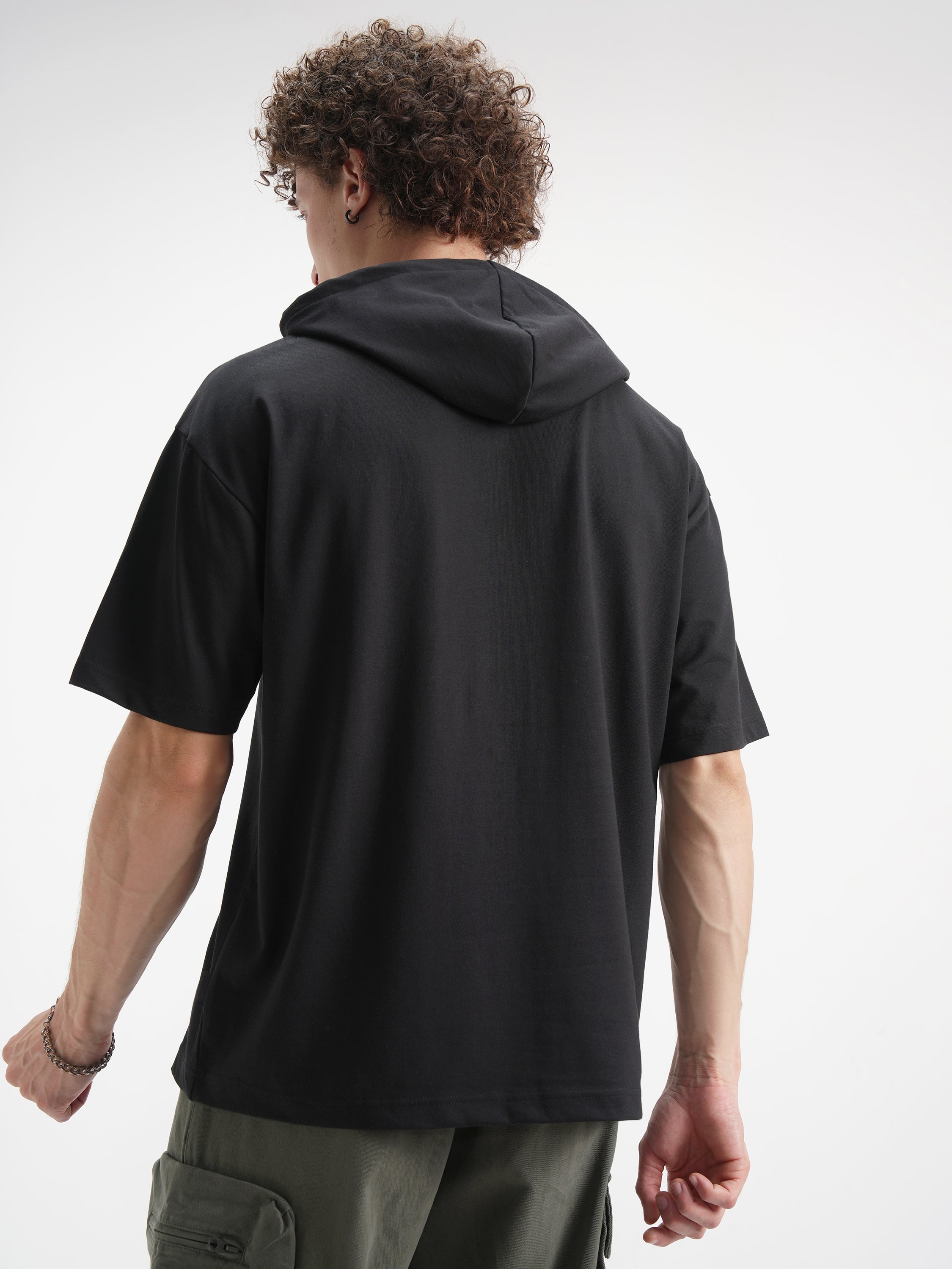 WB By Highlander Men Off White Scooby Doo Printed Hood Oversized Fit T-Shirt - Off White - Image 3