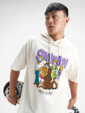 WB By Highlander Men White Scooby Doo Printed Hood Oversized Fit T-Shirt - White - Image 1