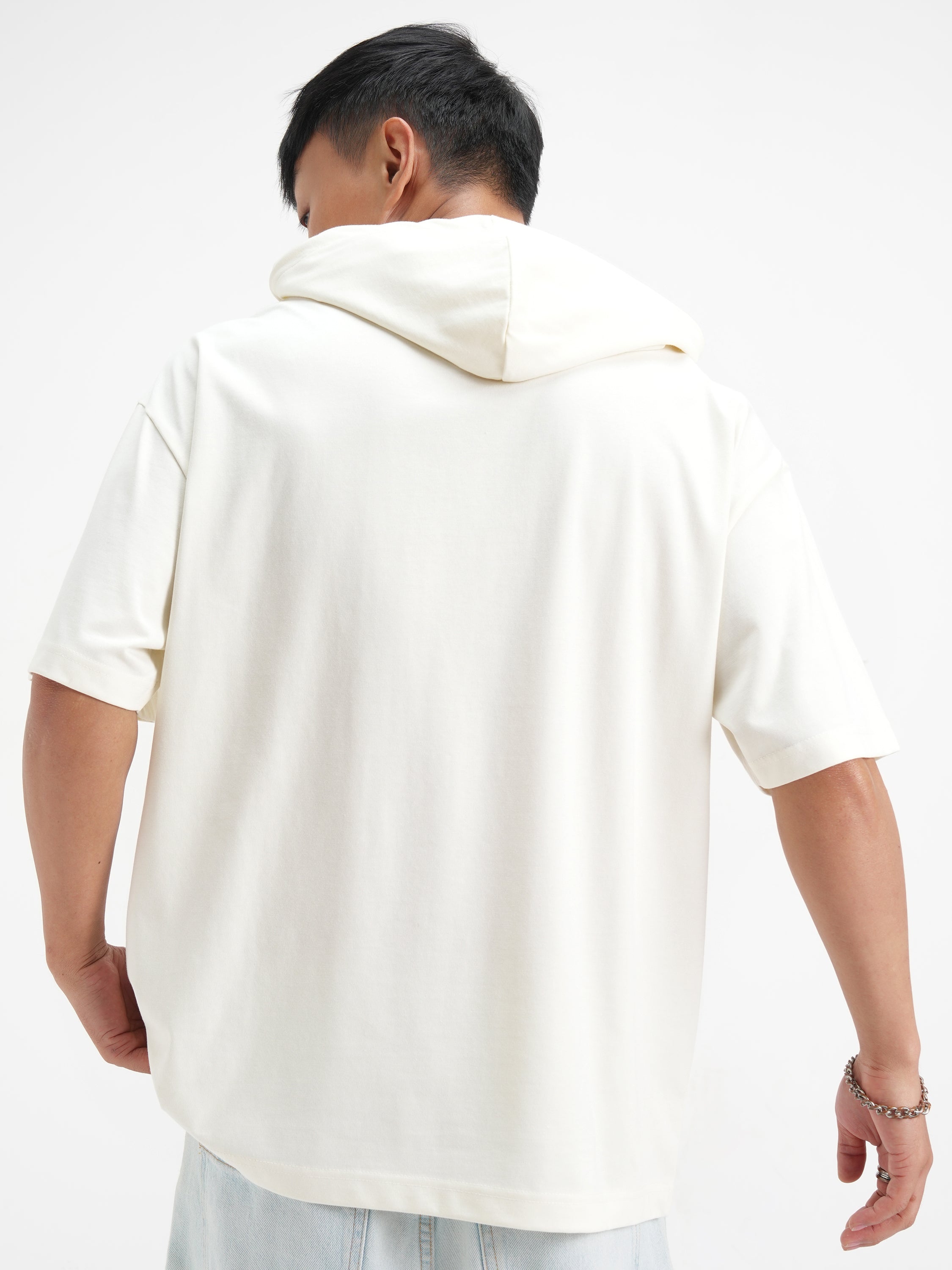 WB By Highlander Men White Scooby Doo Printed Hood Oversized Fit T-Shirt - White - Image 3