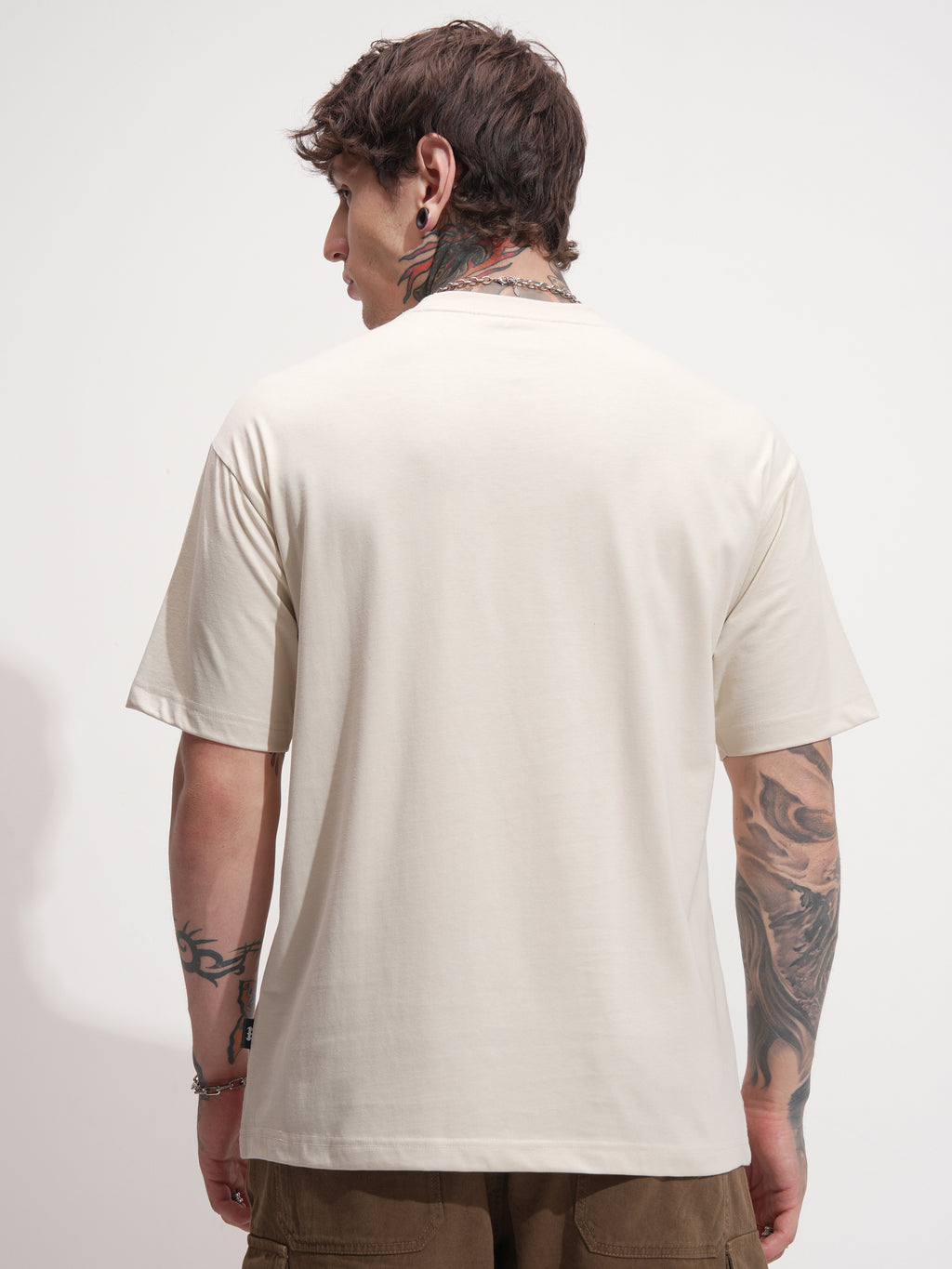 DC By Highlander Men Cream Batman Embroidered Round Neck T-Shirt - Cream - Image 3